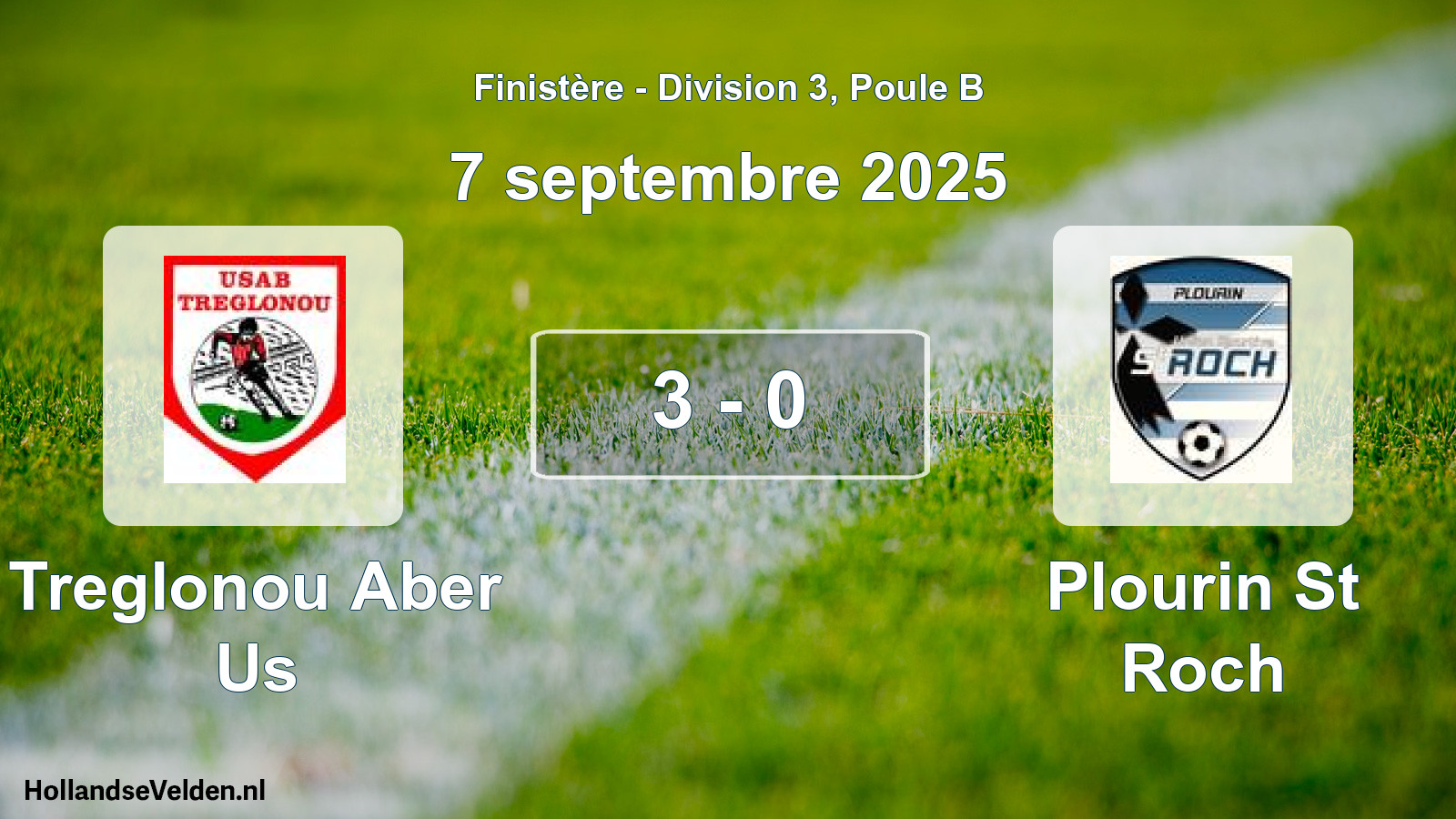 Gespeelde wedstrijd: Treglonou Aber Us - Plourin St Roch 3 - 0 (7 septembre 2025)