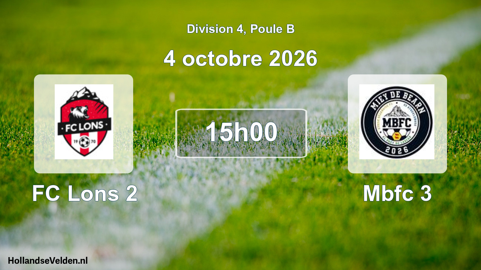 Scheduled Match: FC Lons 2 - Mbfc 3 (4 October 2026)