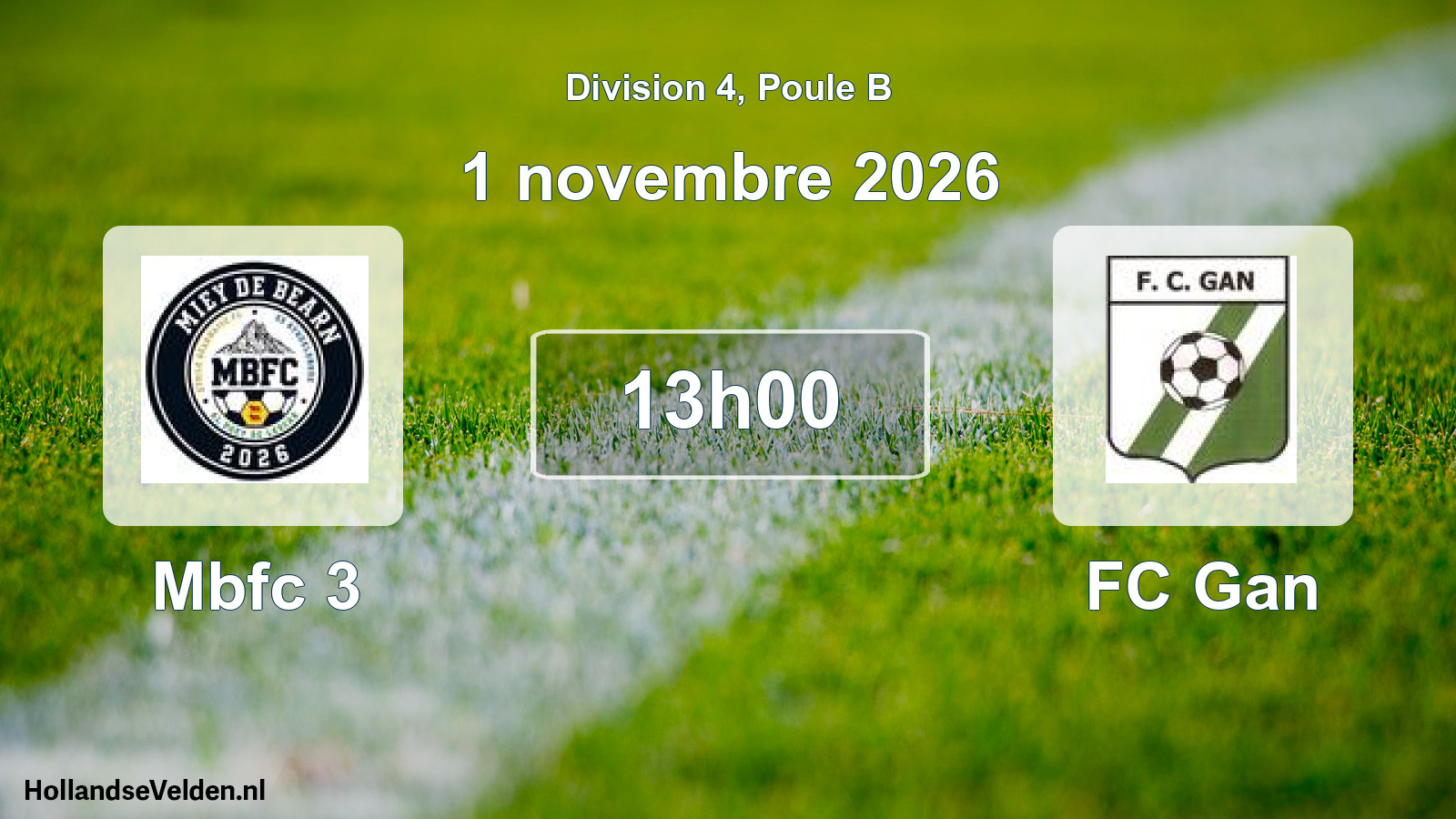 Scheduled Match: Mbfc 3 - FC Gan (1 November 2026)