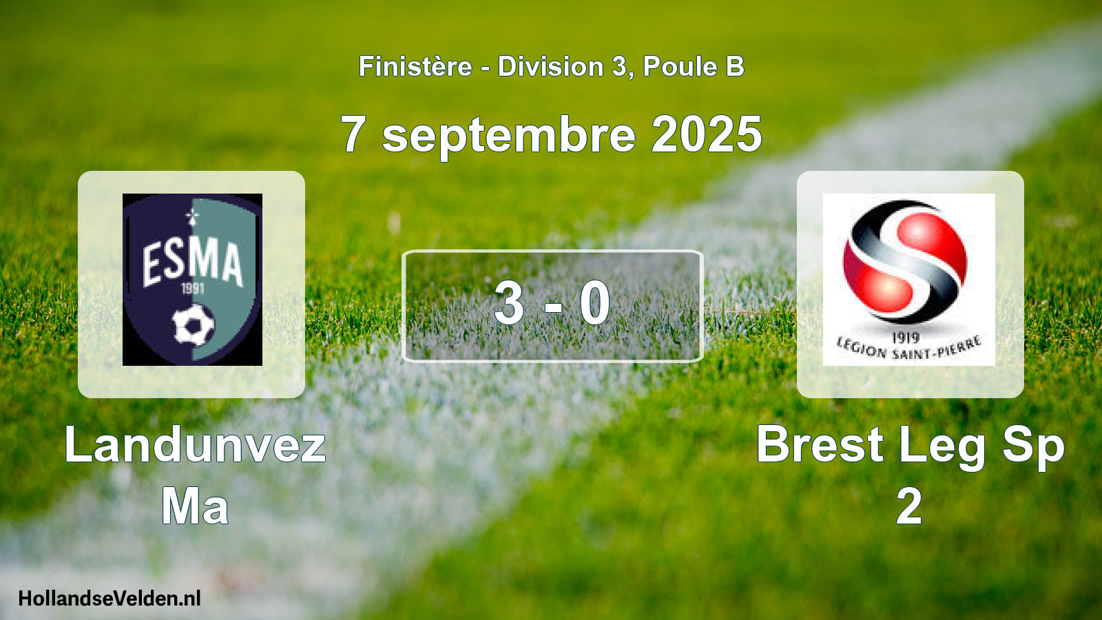 Gespeelde wedstrijd: Landunvez Ma - Brest Leg Sp 2 3 - 0 (7 september 2025)