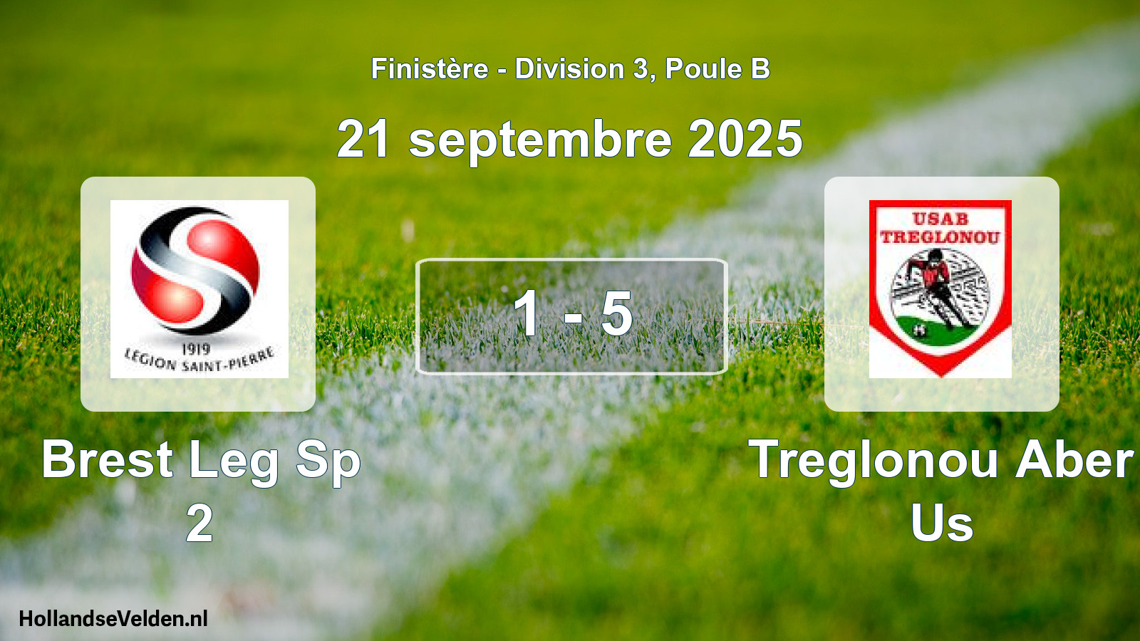 Gespeelde wedstrijd: Brest Leg Sp 2 - Treglonou Aber Us 1 - 5 (21 septembre 2025)