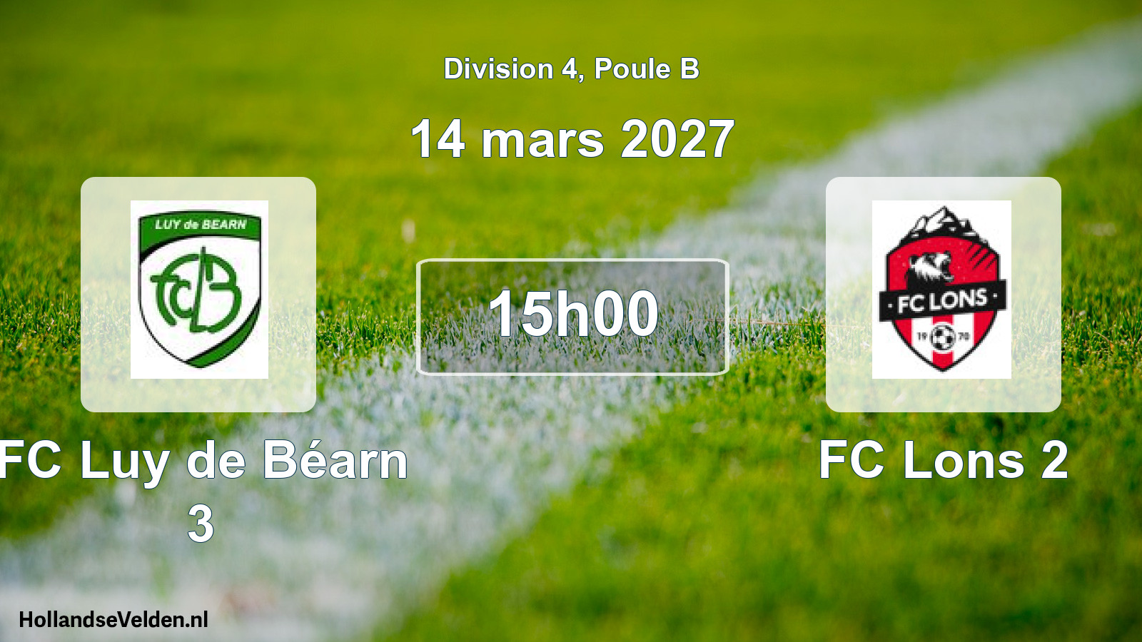 Scheduled Match: FC Luy de Béarn 3 - FC Lons 2 (14 March 2027)