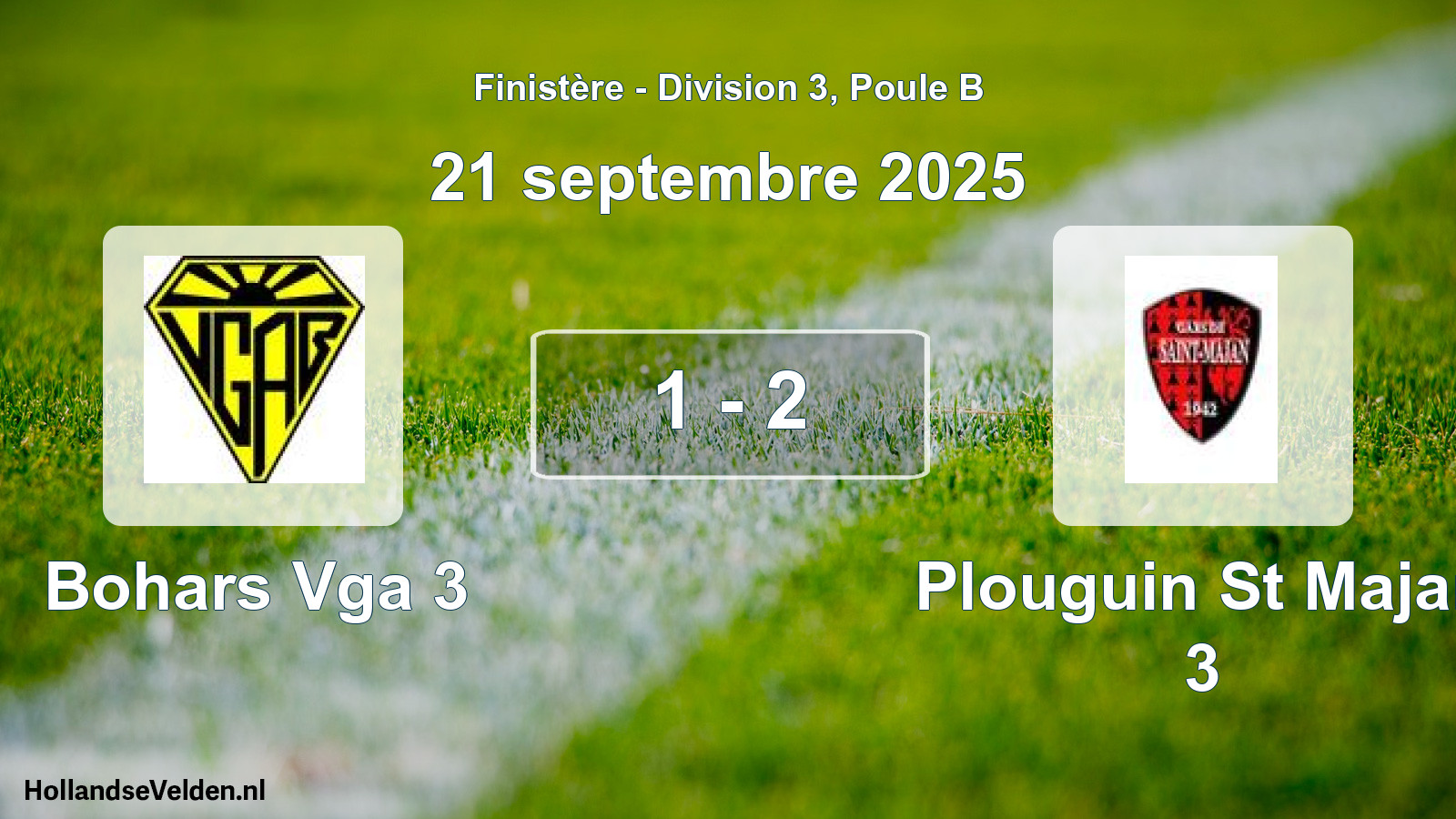 Gespeelde wedstrijd: Bohars Vga 3 - Plouguin St Majan 3 1 - 2 (21 septembre 2025)