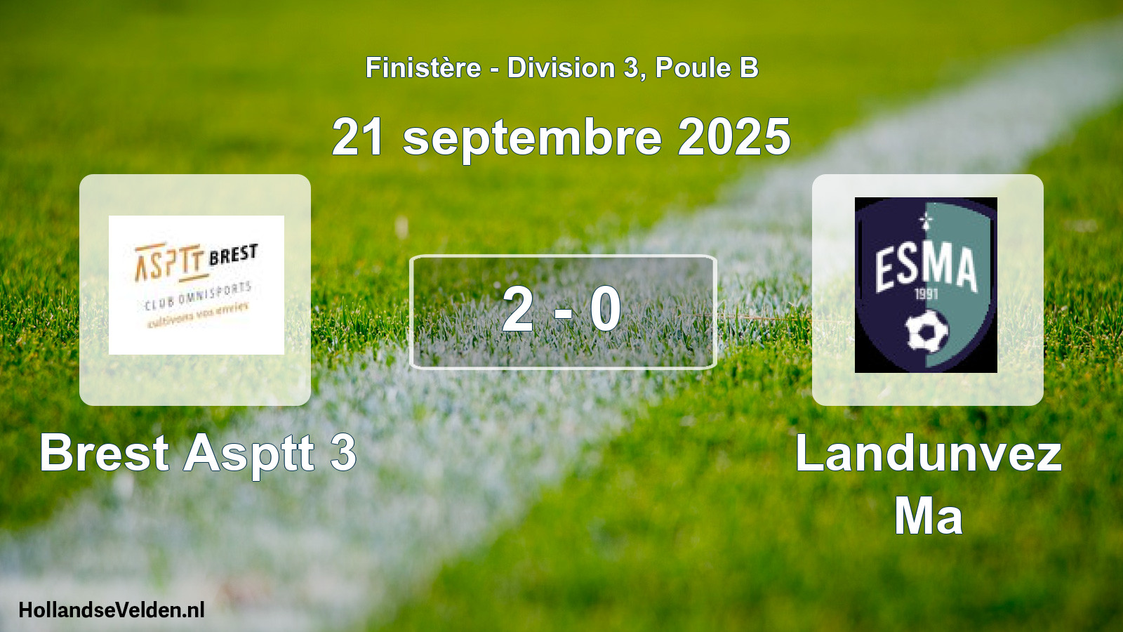 Total number of matches played: Brest Asptt 3 - Landunvez Ma 2 - 0 (21 September 2025)