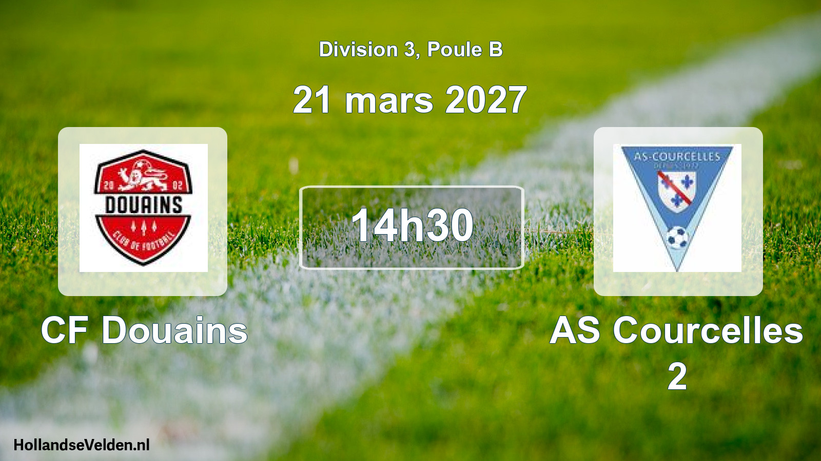 Match programmé: CF Douains - AS Courcelles 2 (21 mars 2027)