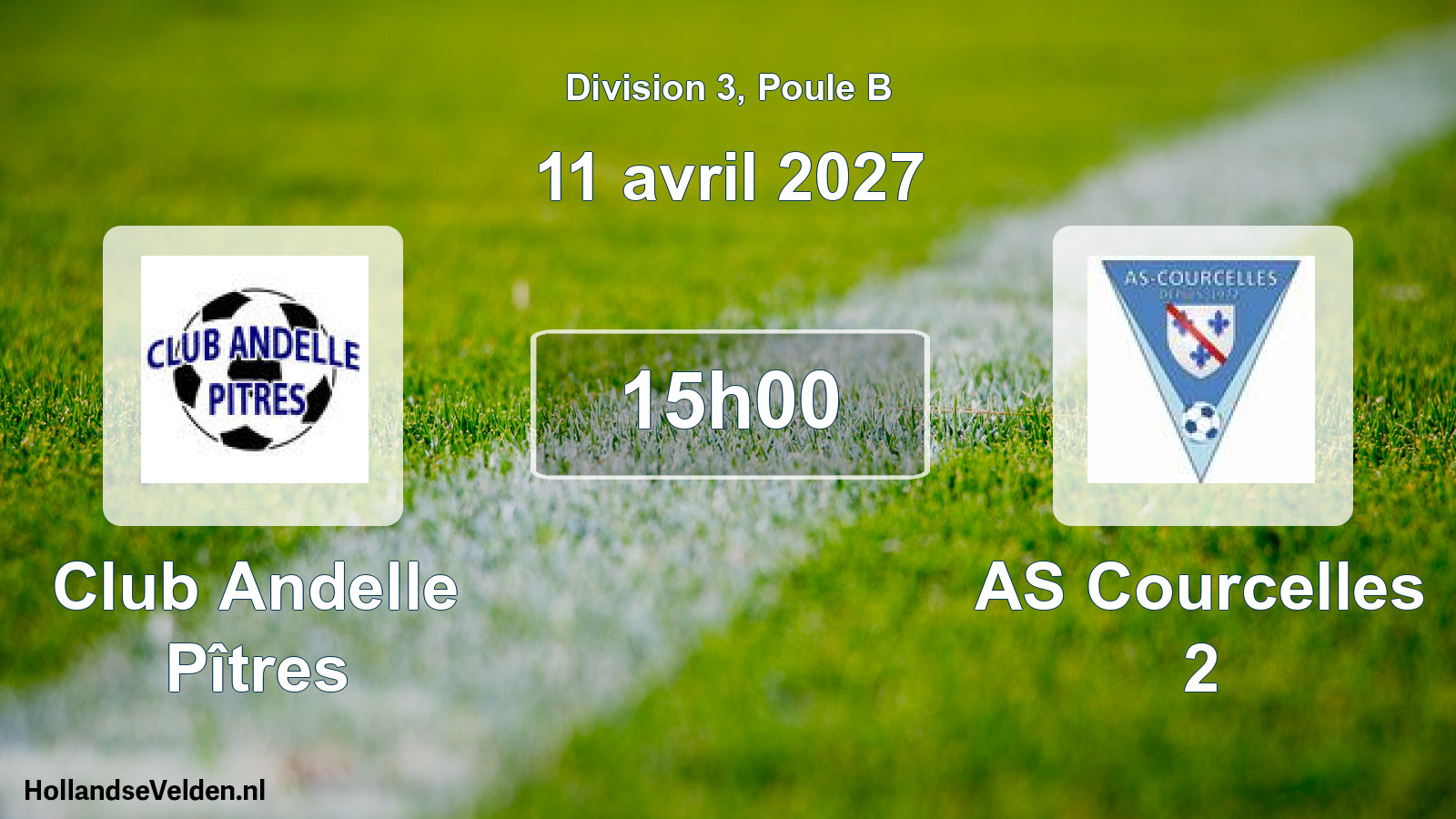 Match programmé: Club Andelle Pîtres - AS Courcelles 2 (11 avril 2027)