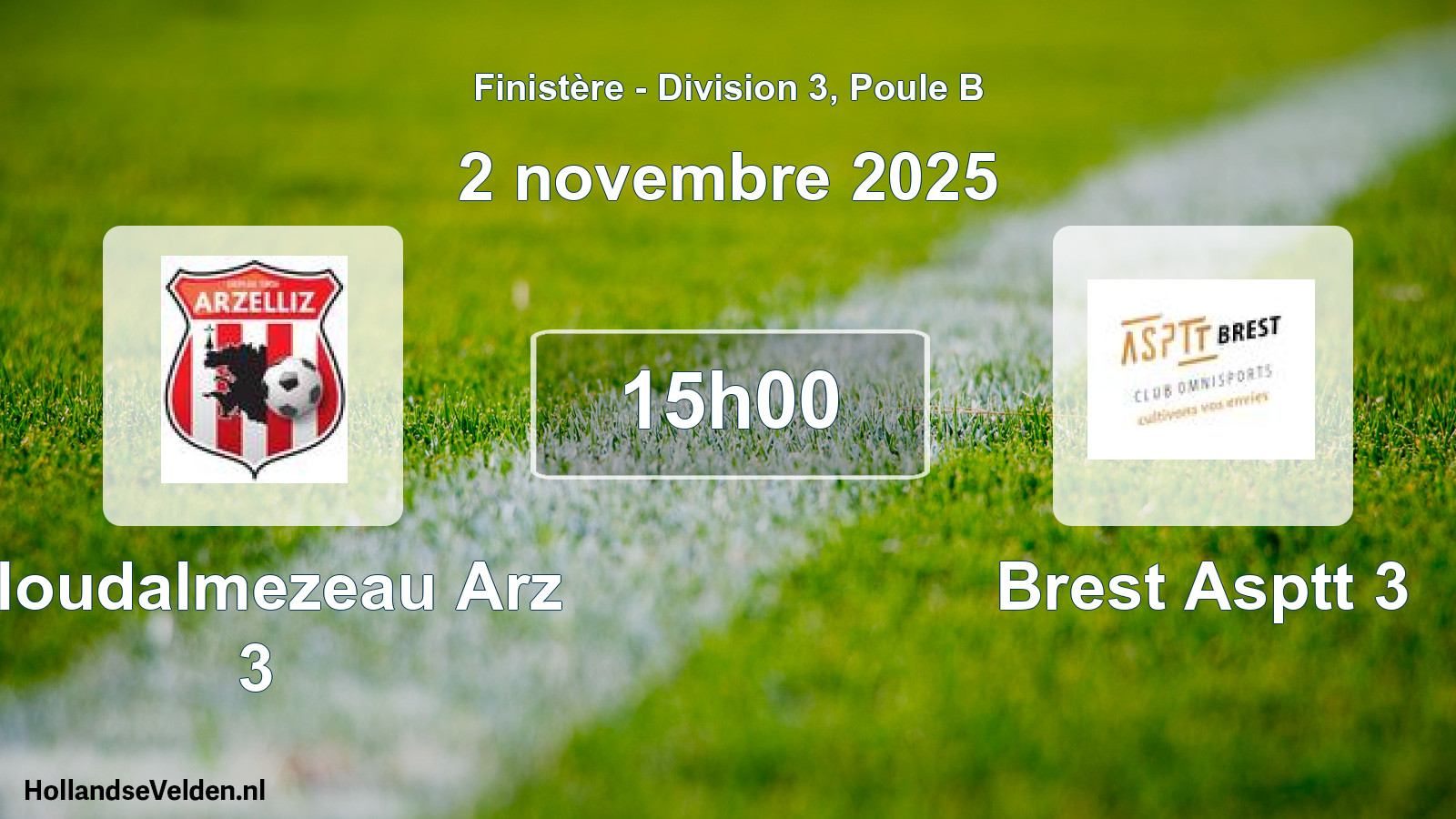 Scheduled Match: Ploudalmezeau Arz 3 - Brest Asptt 3 (2 November 2025)