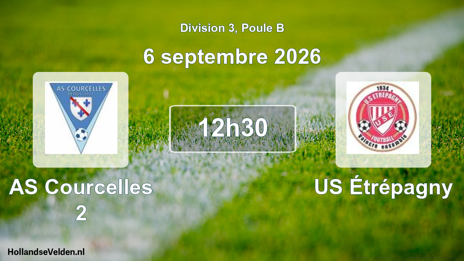 Scheduled Match: AS Courcelles 2 - US Étrépagny (6 September 2026)