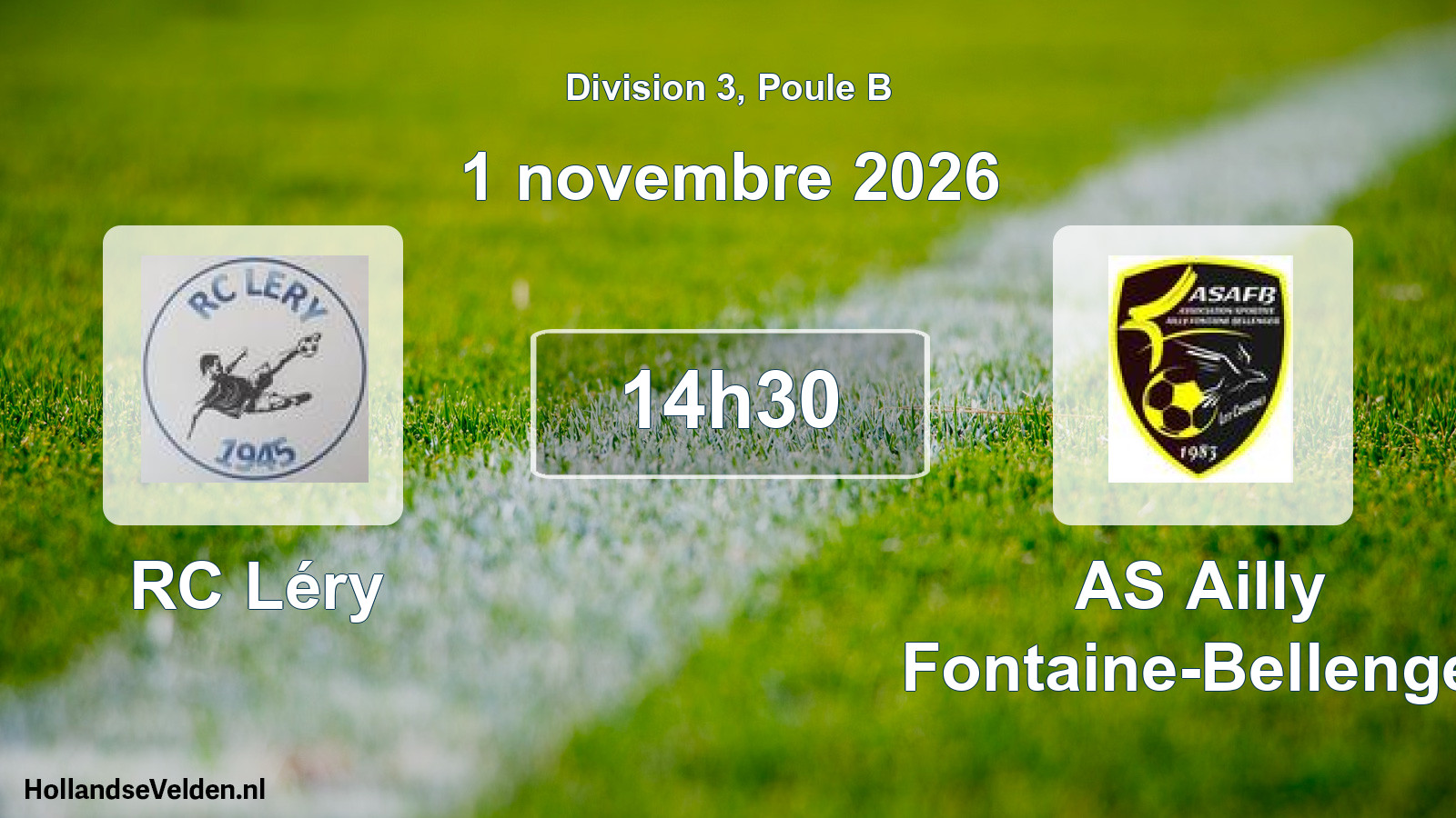 Match programmé: RC Léry - AS Ailly Fontaine-Bellenger (1 novembre 2026)