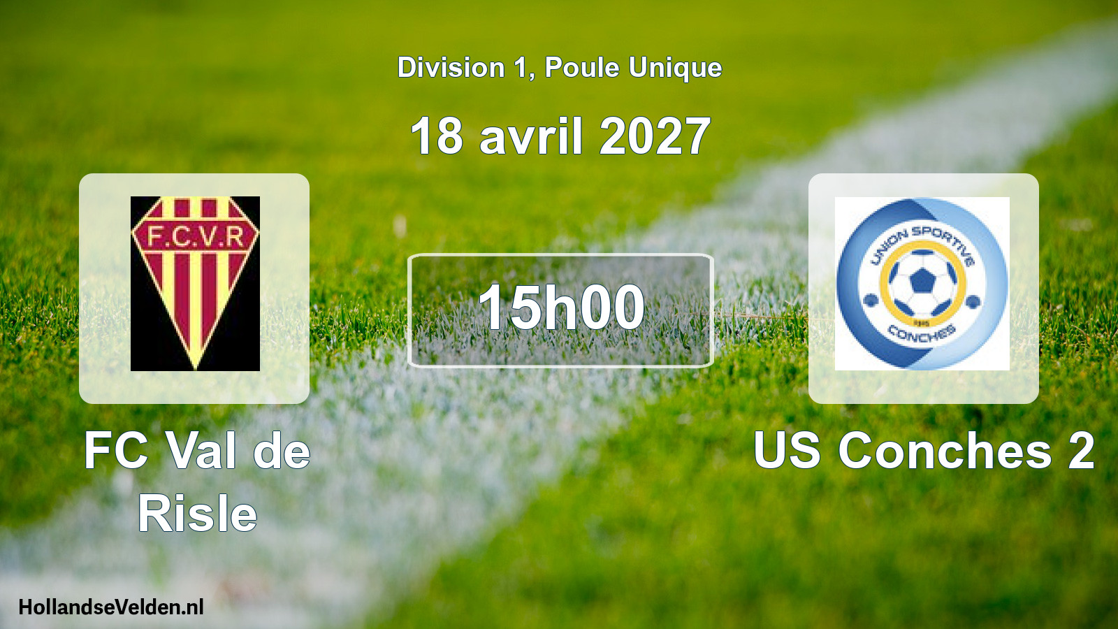 Match programmé: FC Val de Risle - US Conches 2 (18 avril 2027)
