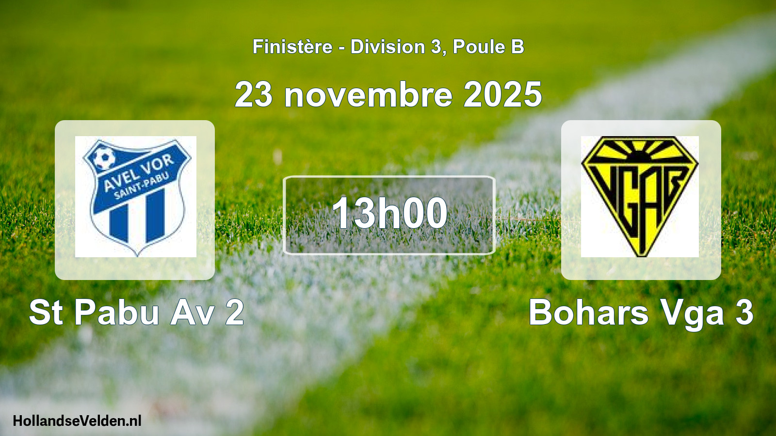 Scheduled Match: St Pabu Av 2 - Bohars Vga 3 (23 November 2025)