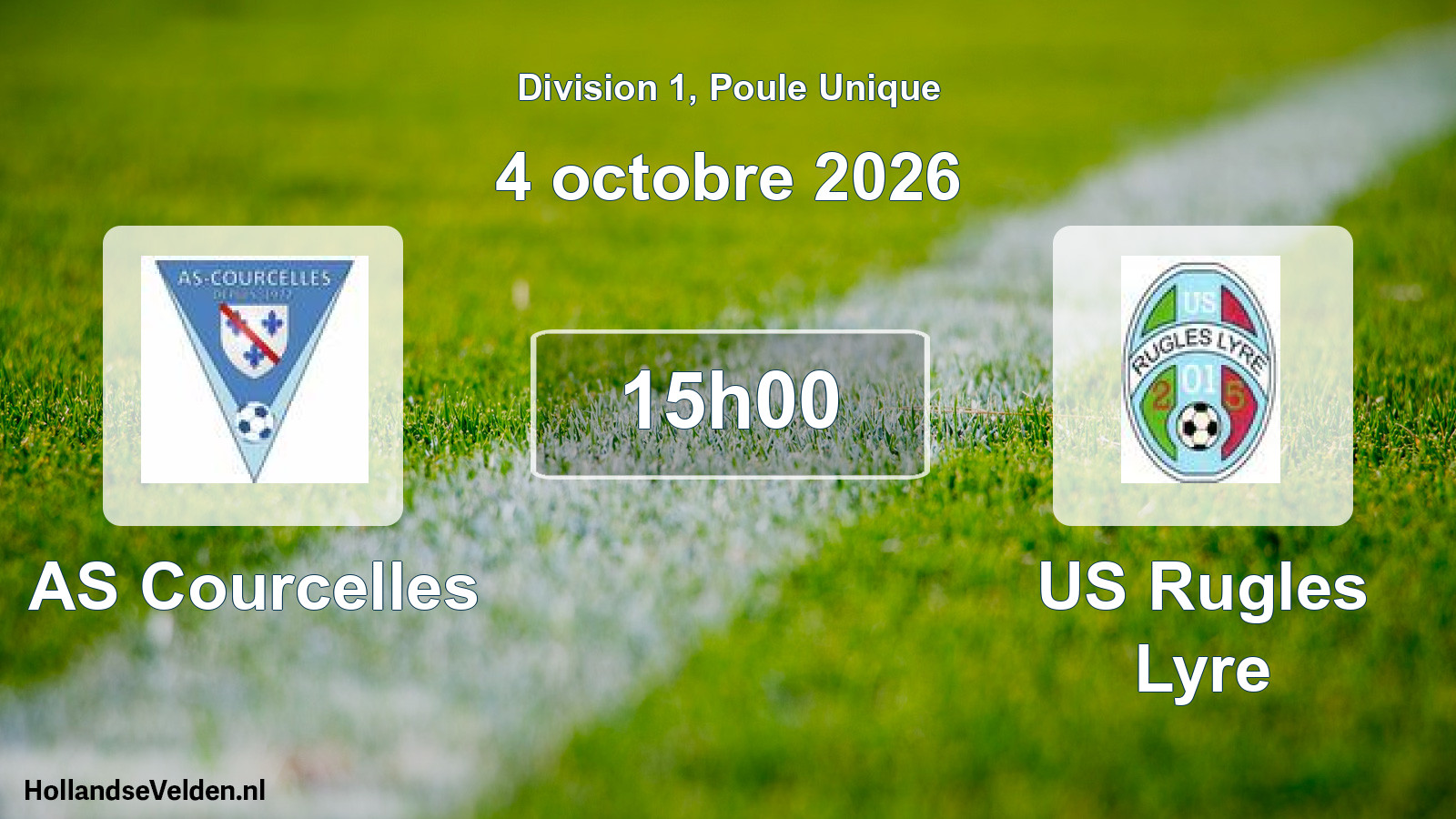 Match programmé: AS Courcelles - US Rugles Lyre (4 octobre 2026)