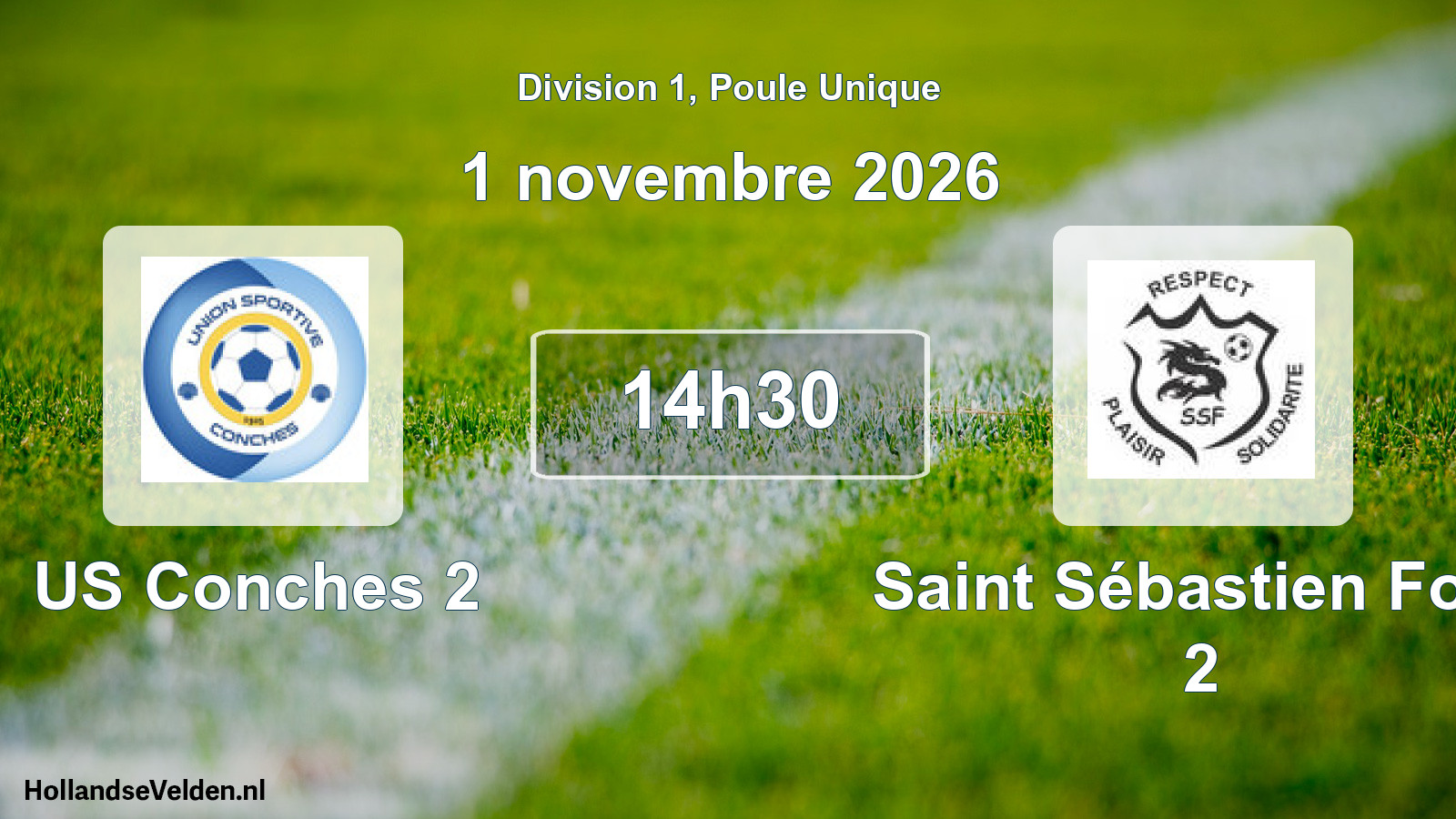 Match programmé: US Conches 2 - Saint Sébastien Foot 2 (1 novembre 2026)