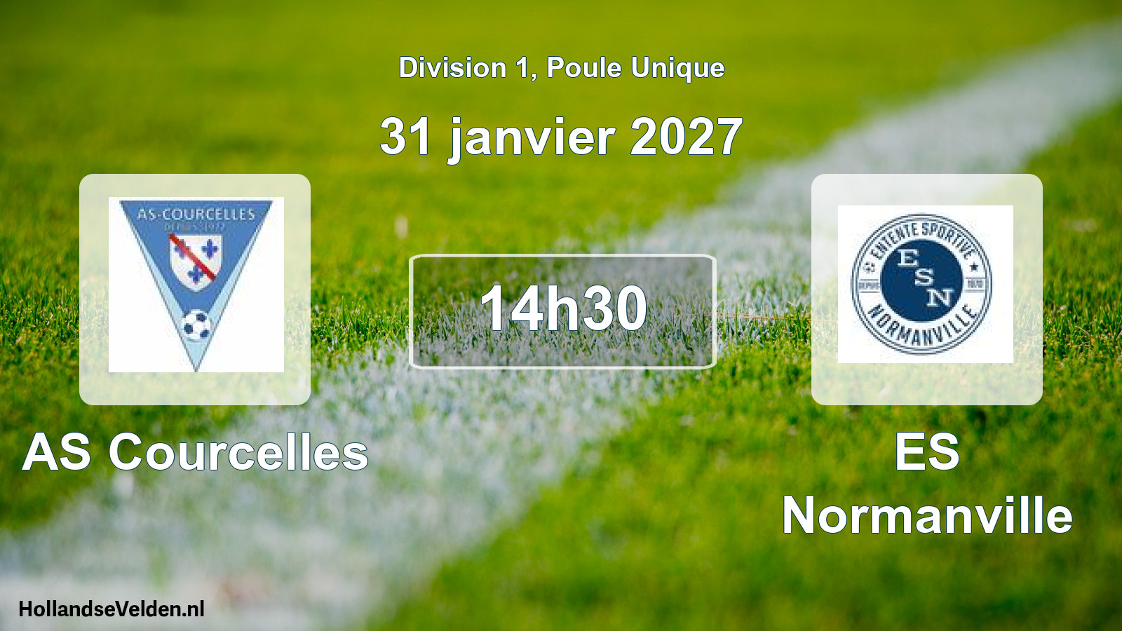 Match programmé: AS Courcelles - ES Normanville (31 janvier 2027)