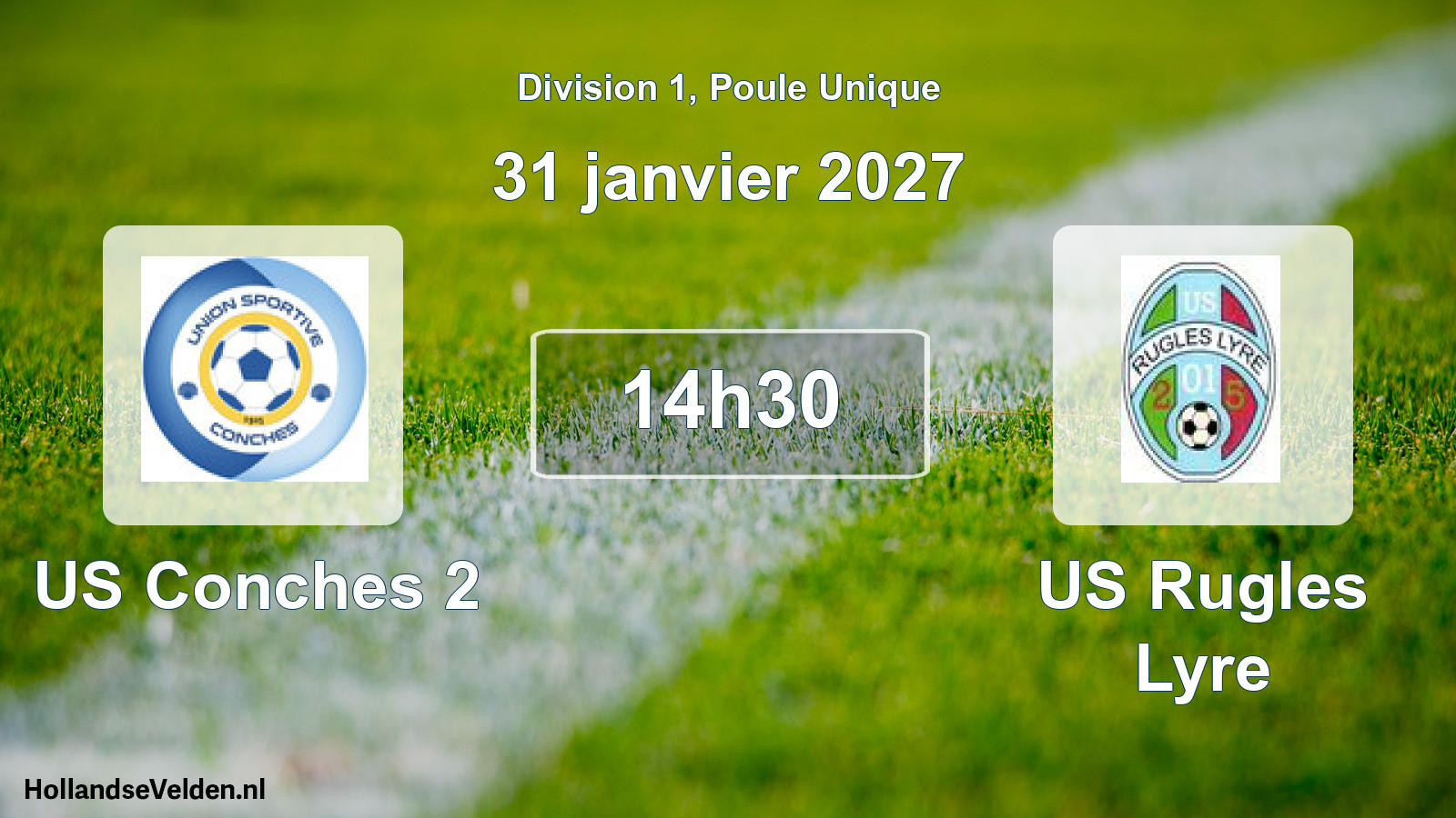 Match programmé: US Conches 2 - US Rugles Lyre (31 janvier 2027)