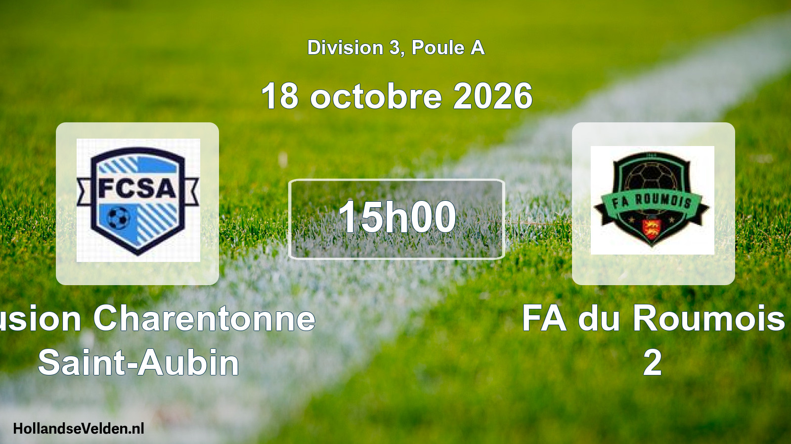 Match programmé: Fusion Charentonne Saint-Aubin - FA du Roumois 2 (18 octobre 2026)