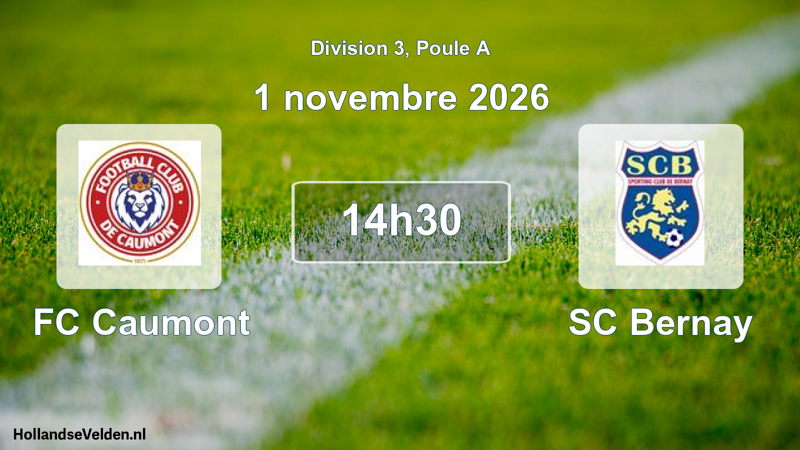 Match programmé: FC Caumont - SC Bernay (1 novembre 2026)