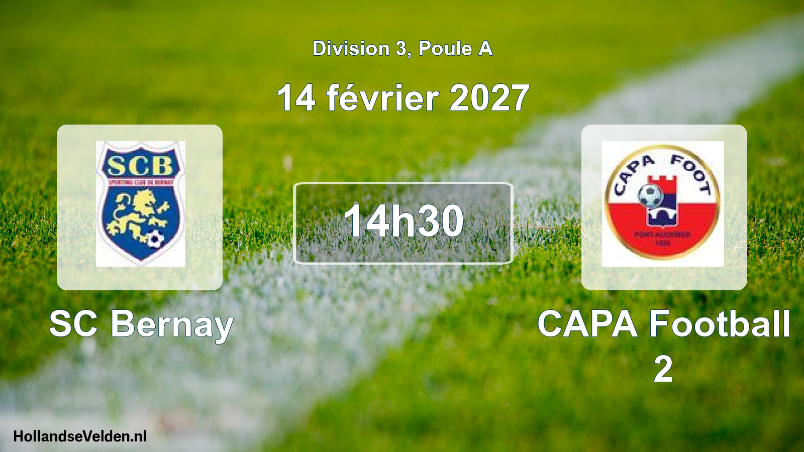 Match programmé: SC Bernay - CAPA Football 2 (14 février 2027)