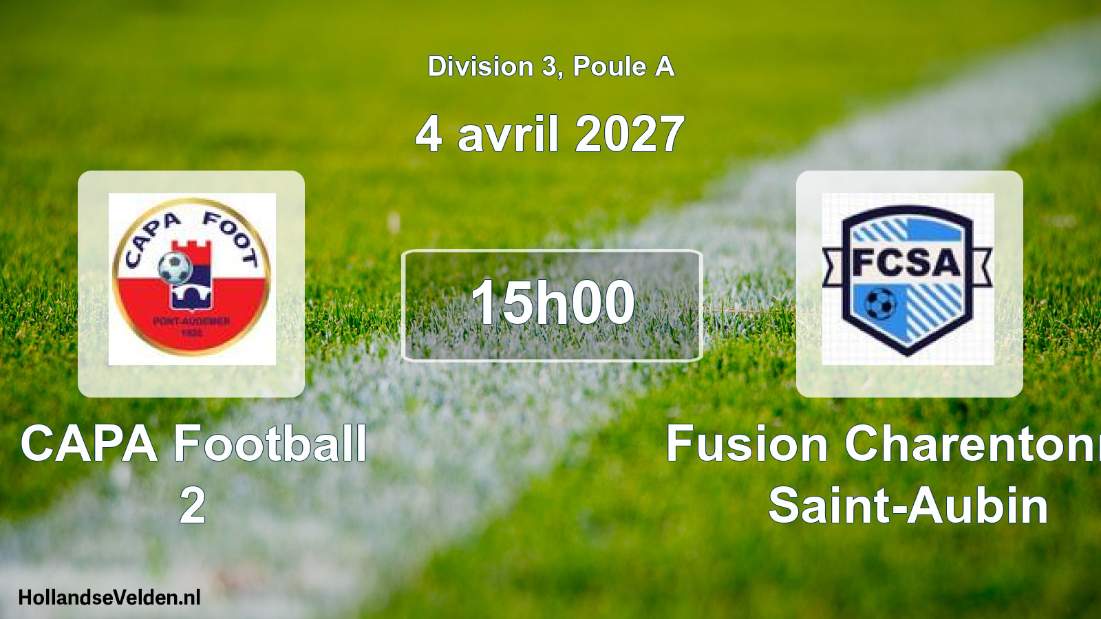 Match programmé: CAPA Football 2 - Fusion Charentonne Saint-Aubin (4 avril 2027)