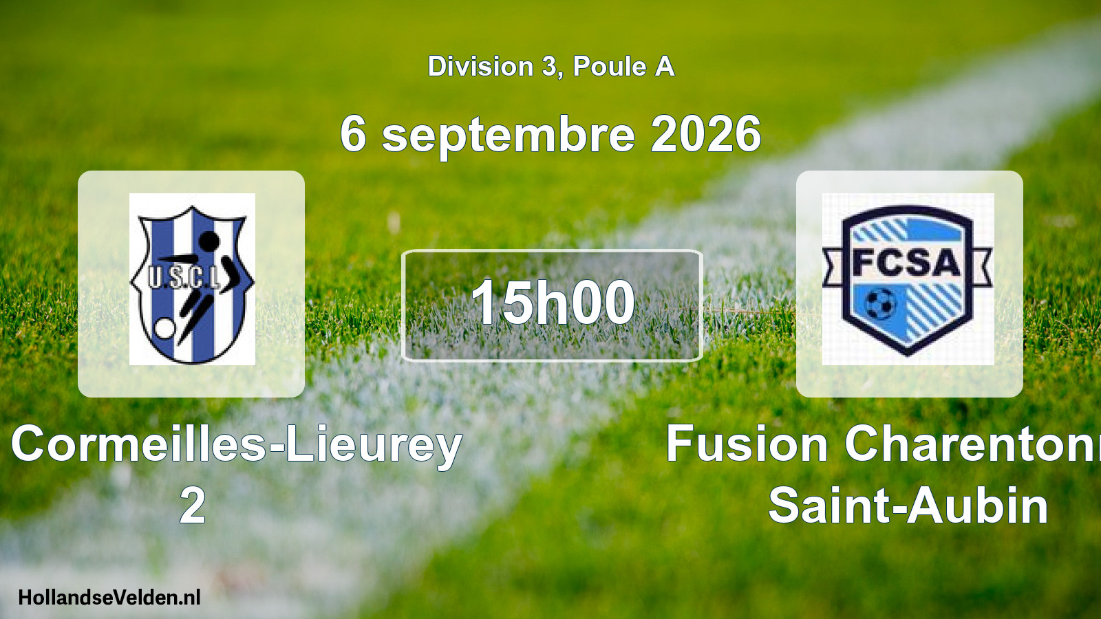 Match programmé: US Cormeilles-Lieurey 2 - Fusion Charentonne Saint-Aubin (6 septembre 2026)