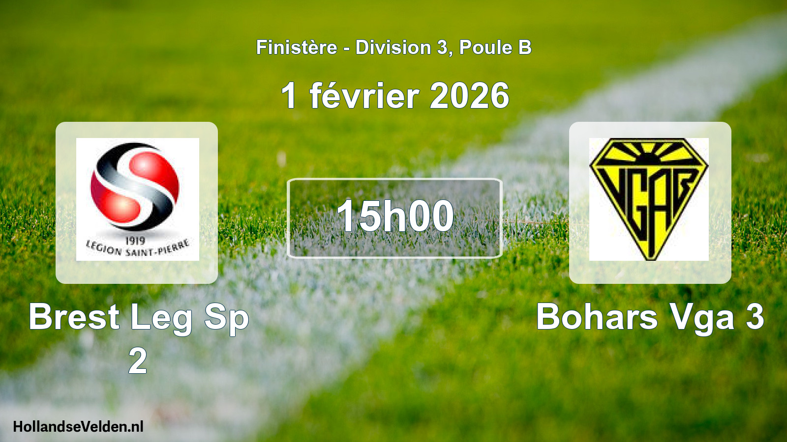 Scheduled Match: Brest Leg Sp 2 - Bohars Vga 3 (1 February 2026)