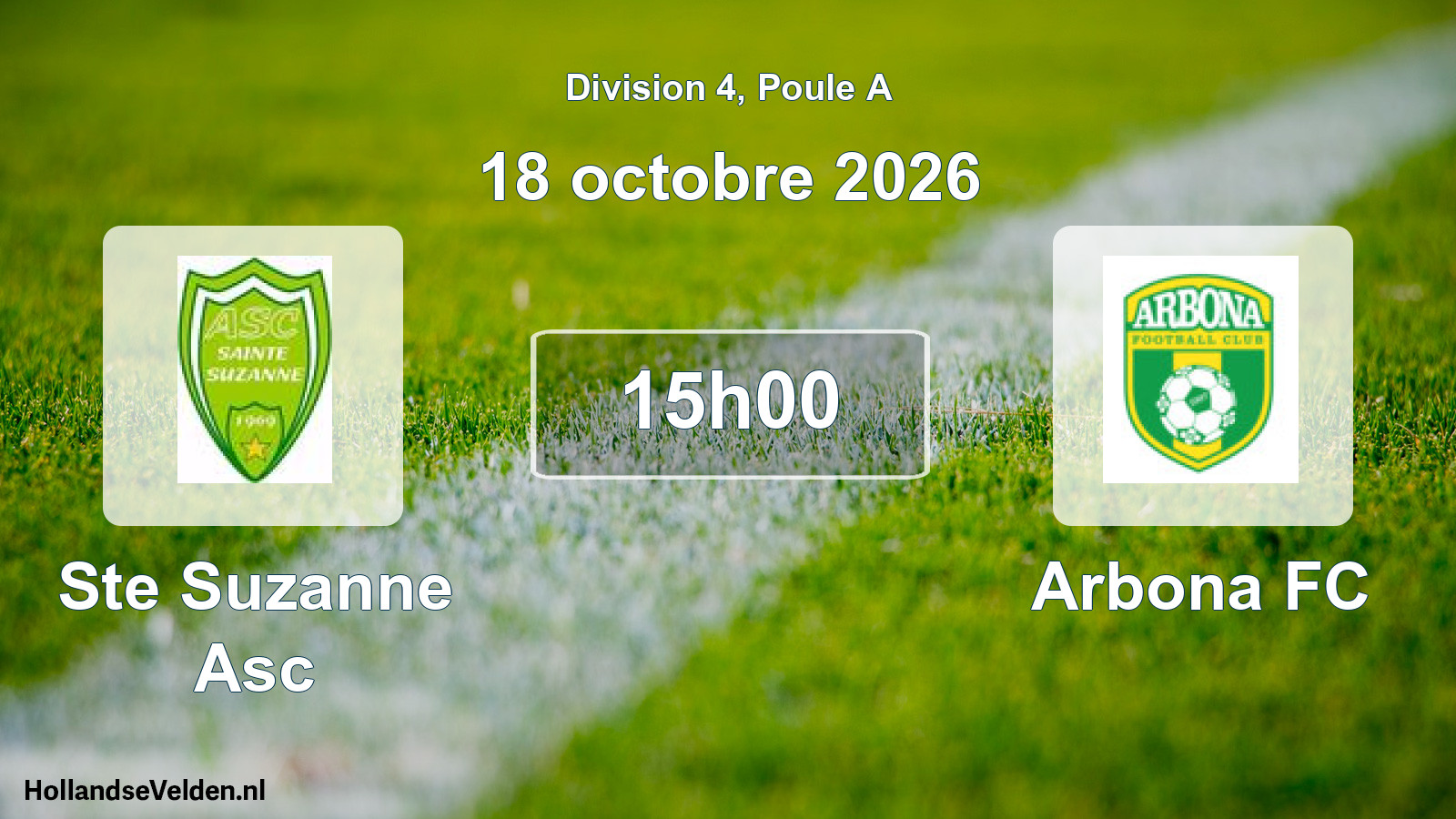 Scheduled Match: Ste Suzanne Asc - Arbona FC (18 October 2026)