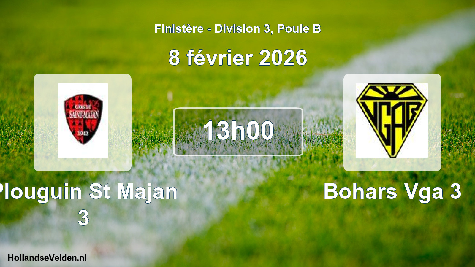 Geplande wedstrijd: Plouguin St Majan 3 - Bohars Vga 3 (8 februari 2026)