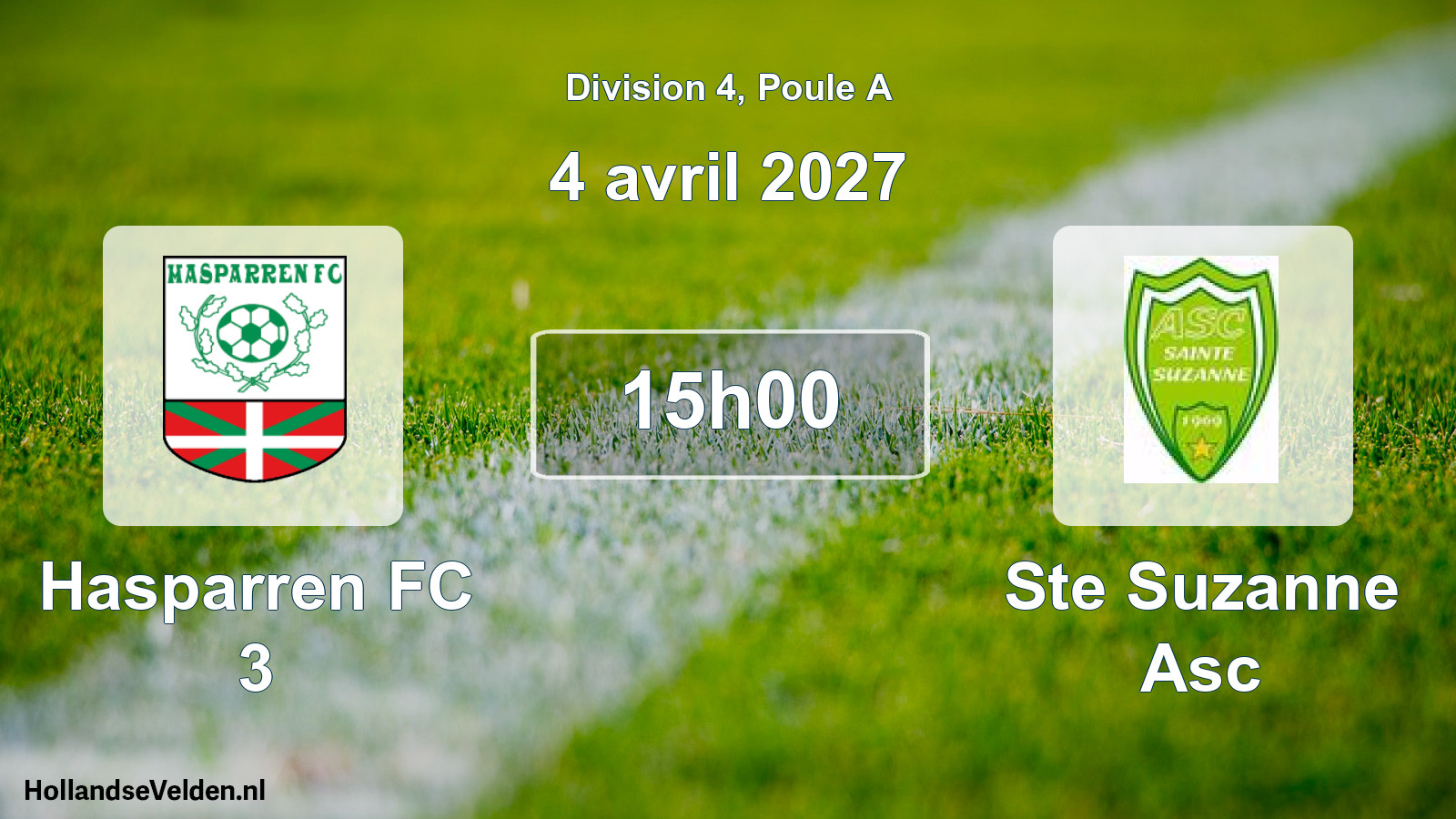 Geplande wedstrijd: Hasparren FC 3 - Ste Suzanne Asc (4 april 2027)