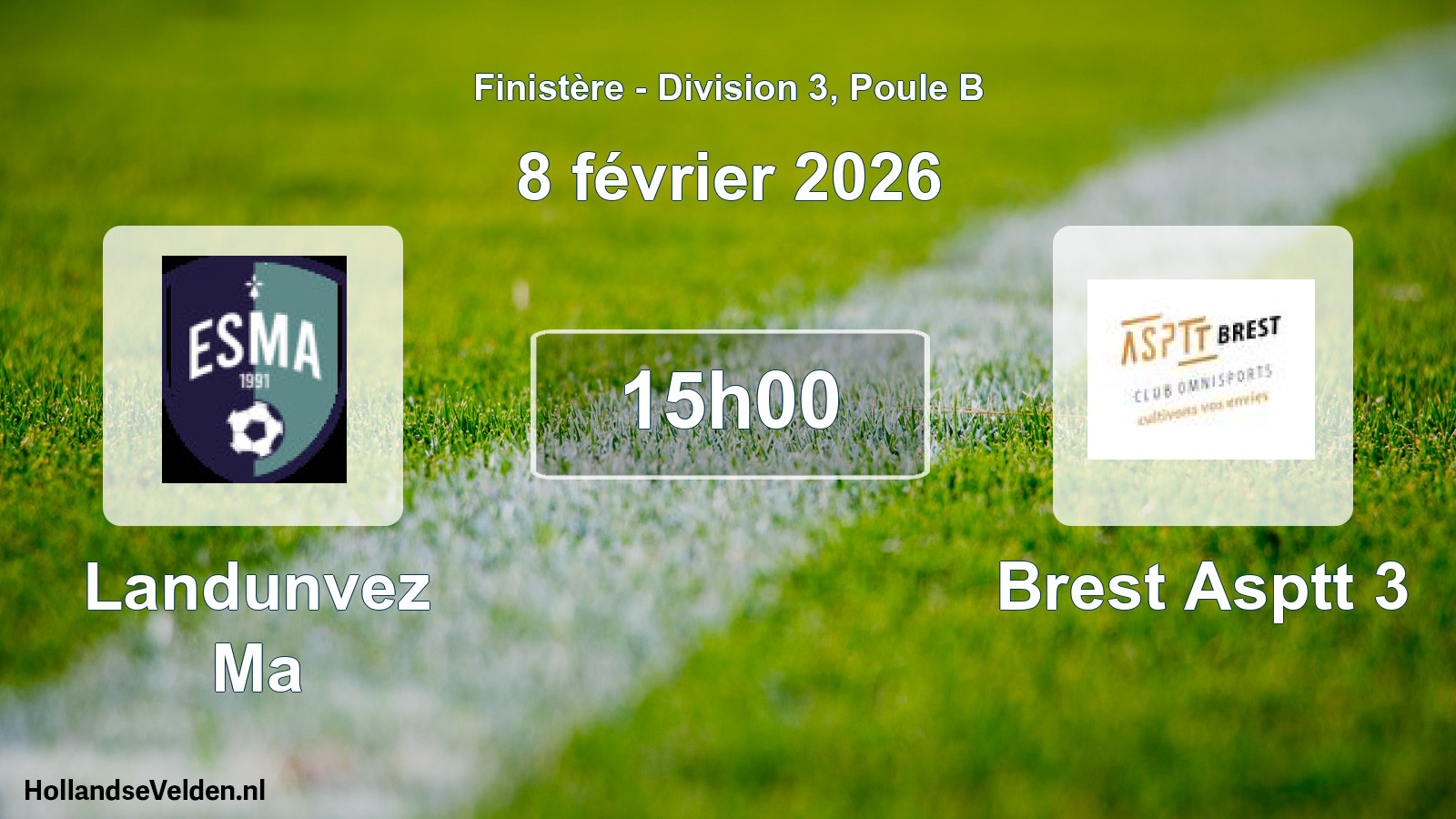 Geplande wedstrijd: Landunvez Ma - Brest Asptt 3 (8 février 2026)