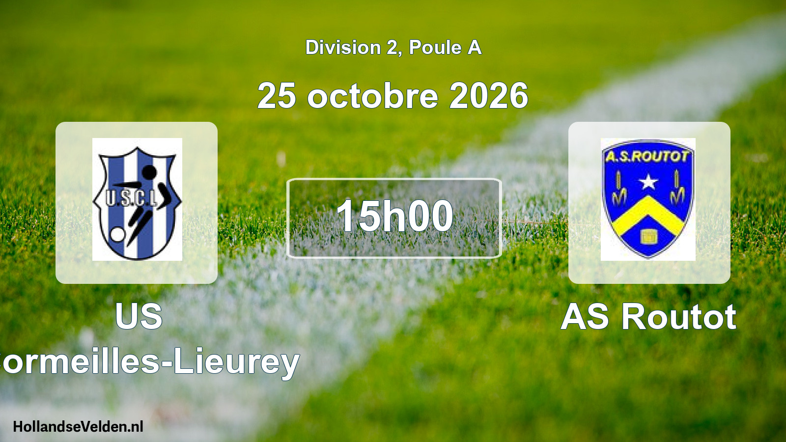 Match programmé: US Cormeilles-Lieurey - AS Routot (25 octobre 2026)