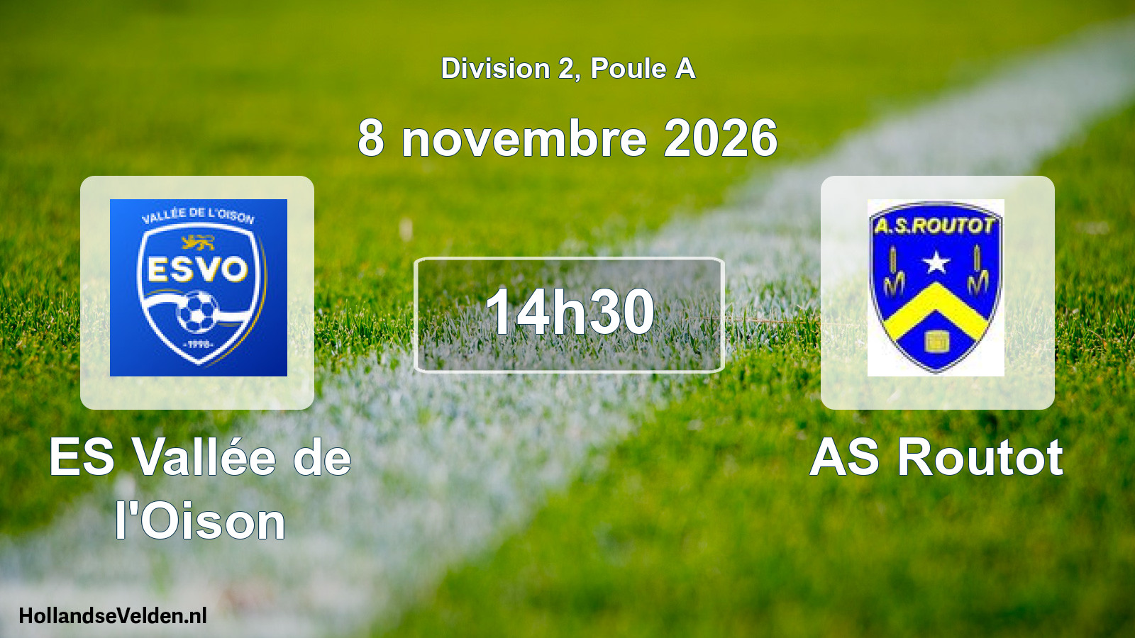 Match programmé: ES Vallée de l'Oison 2 - AS Routot (8 novembre 2026)