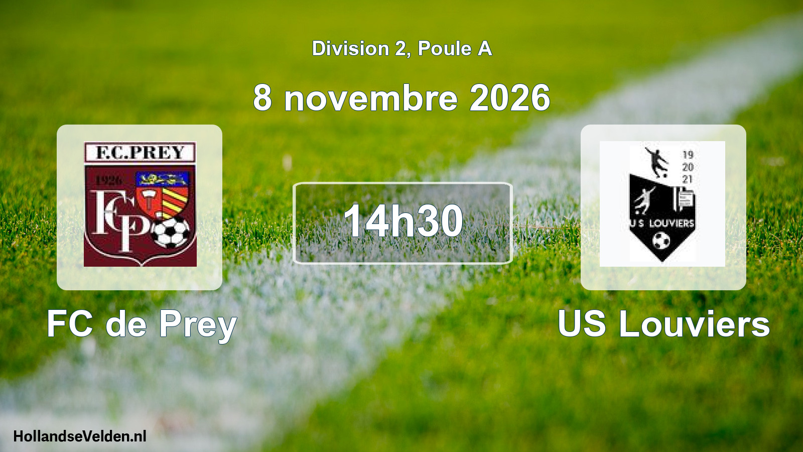 Match programmé: FC de Prey - US Louviers (8 novembre 2026)