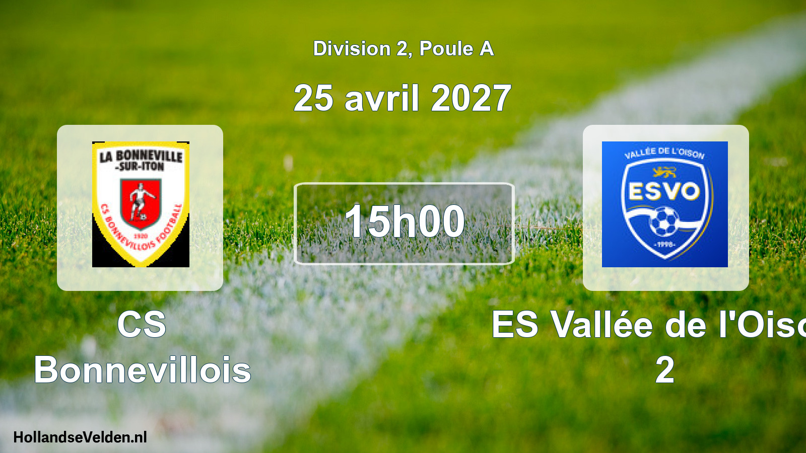 Match programmé: CS Bonnevillois - ES Vallée de l'Oison 2 (25 avril 2027)