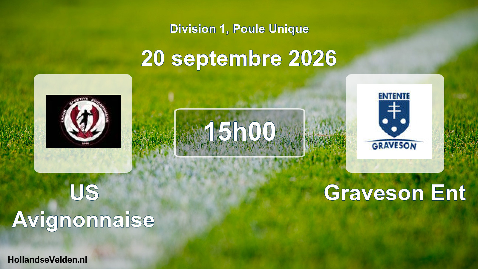 Match programmé: US Avignonnaise - Graveson Ent (20 septembre 2026)