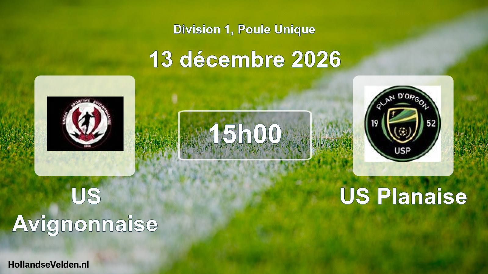 Geplande wedstrijd: US Avignonnaise - US Planaise (13 december 2026)