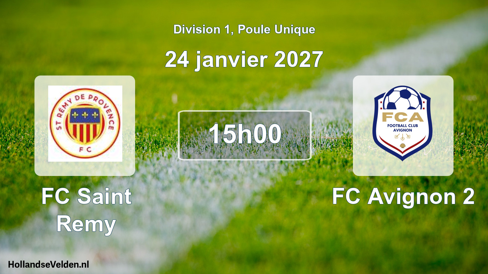 Match programmé: FC Saint Remy - FC Avignon 2 (24 janvier 2027)