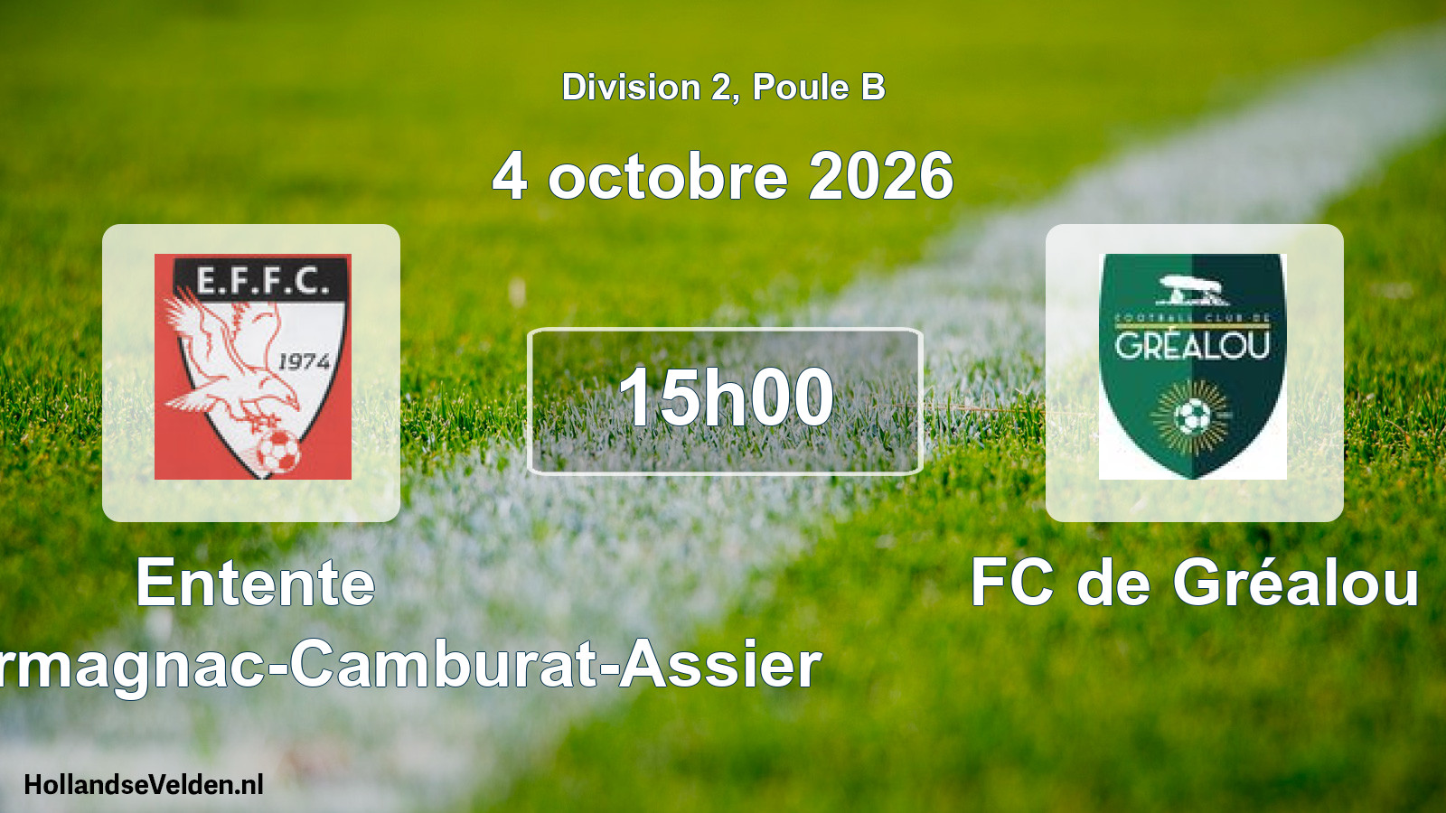 Scheduled Match: Entente Fons-Fourmagnac-Camburat-Assier - FC de Gréalou (4 October 2026)