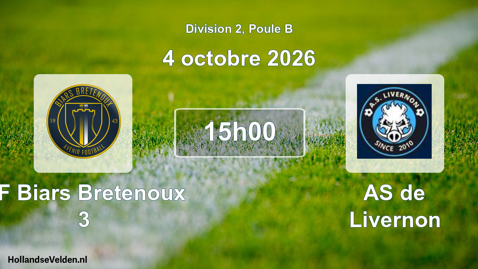 Scheduled Match: AF Biars Bretenoux 3 - AS de Livernon (4 October 2026)