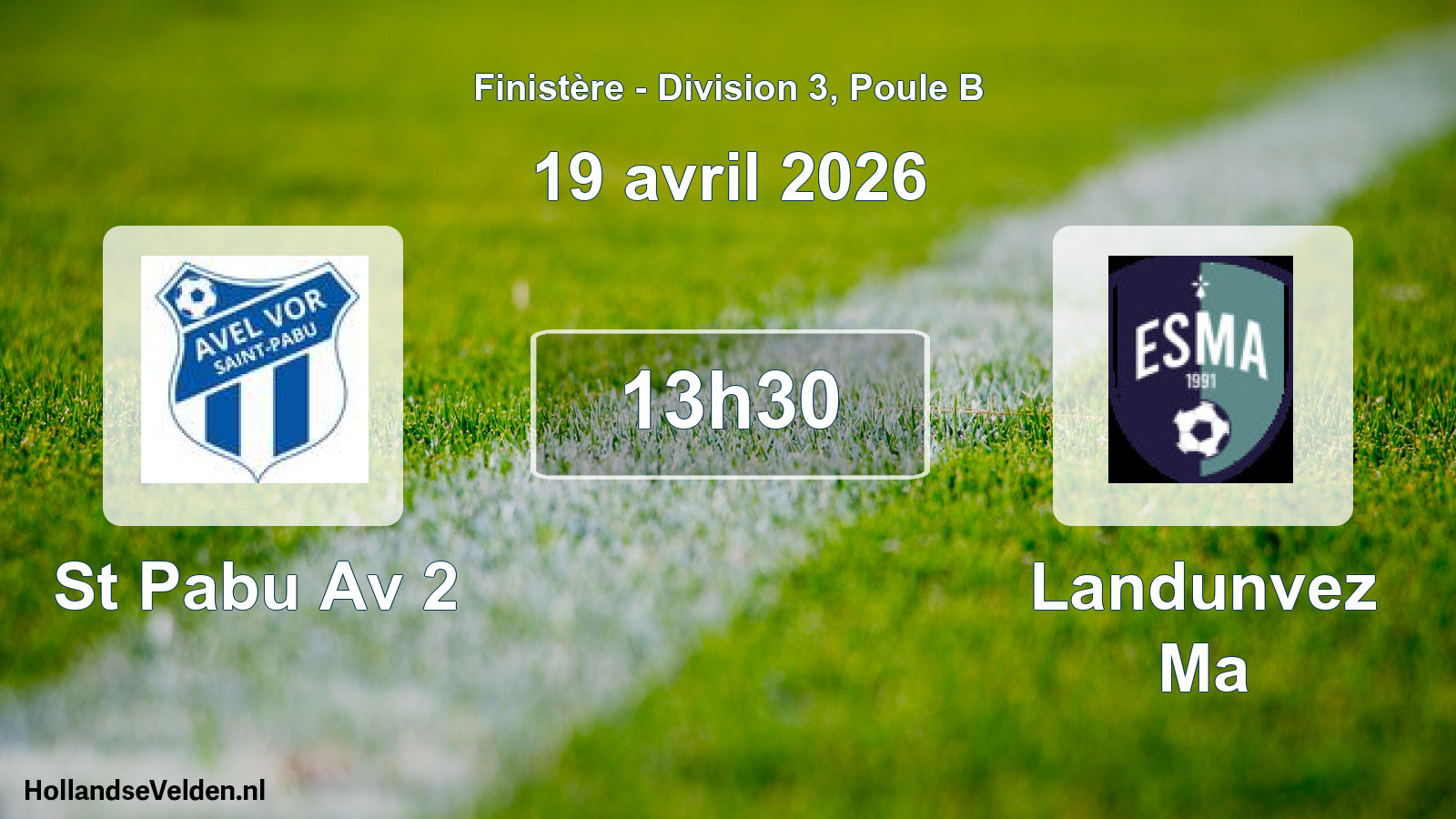 Geplande wedstrijd: St Pabu Av 2 - Landunvez Ma (19 avril 2026)