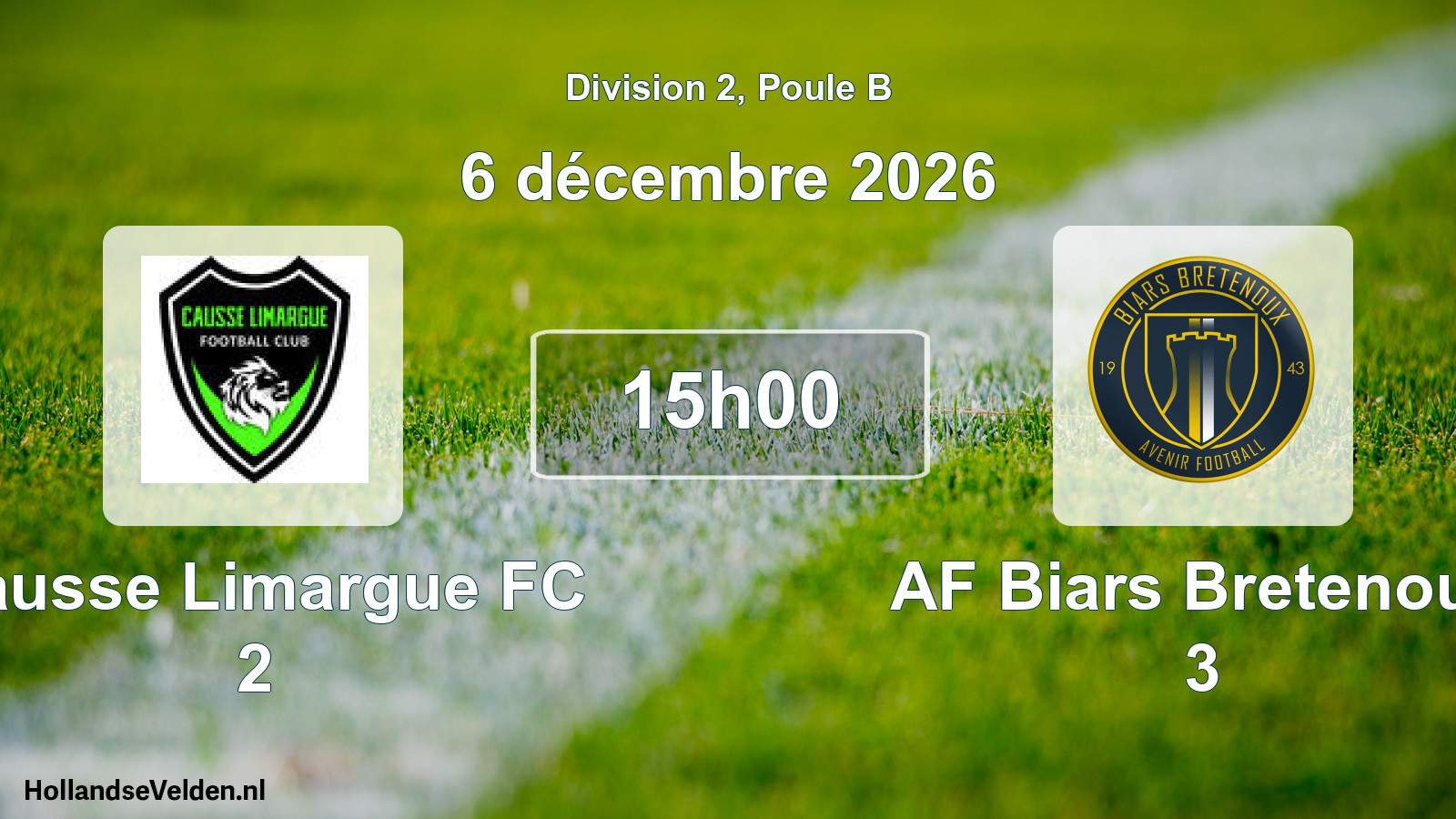 Scheduled Match: Causse Limargue FC 2 - AF Biars Bretenoux 3 (6 December 2026)