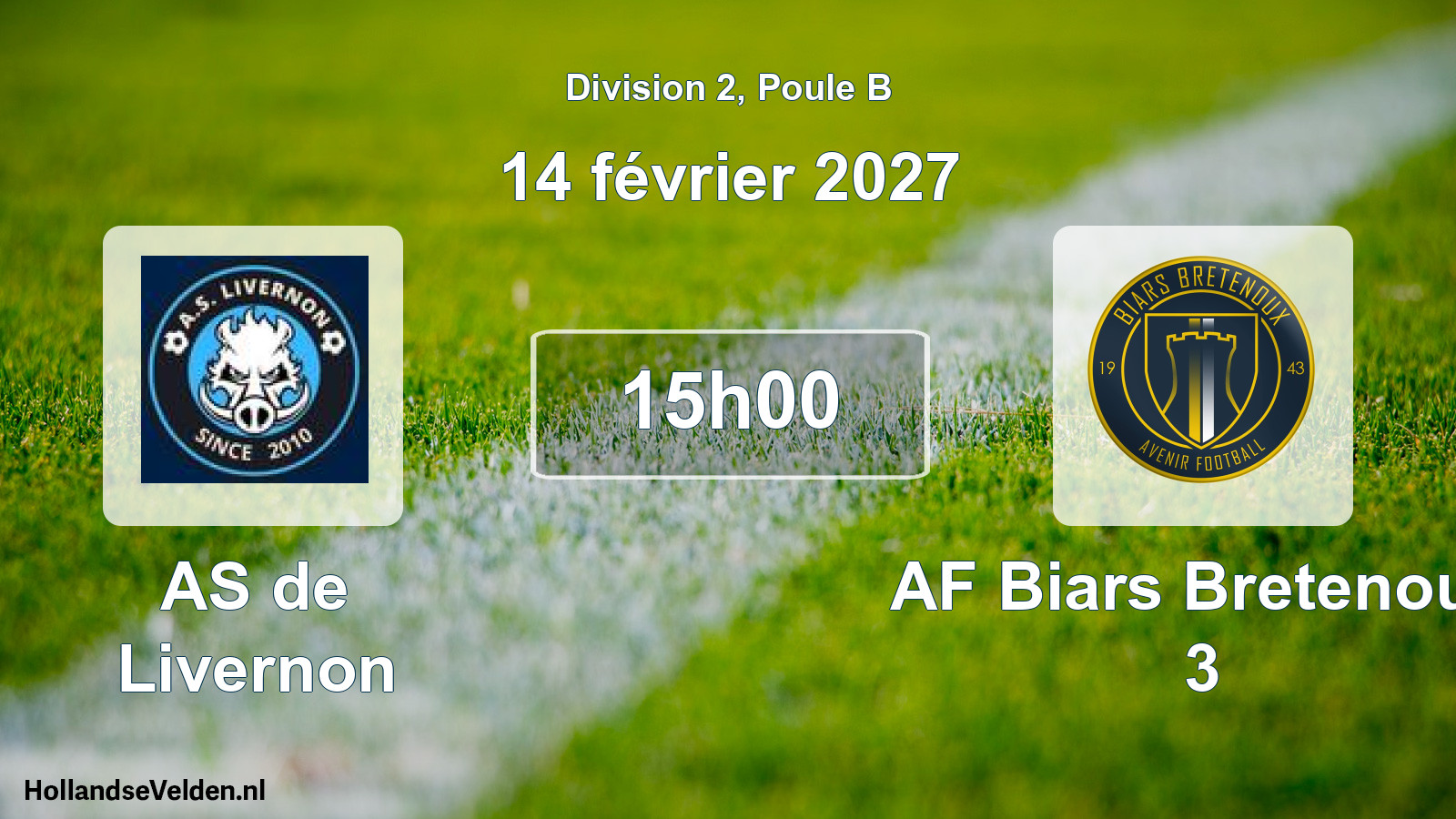 Scheduled Match: AS de Livernon - AF Biars Bretenoux 3 (14 February 2027)