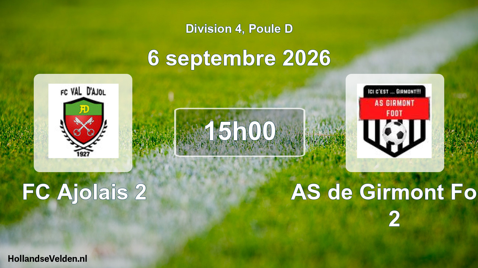 Match programmé: FC Ajolais 2 - AS de Girmont Foot 2 (6 septembre 2026)