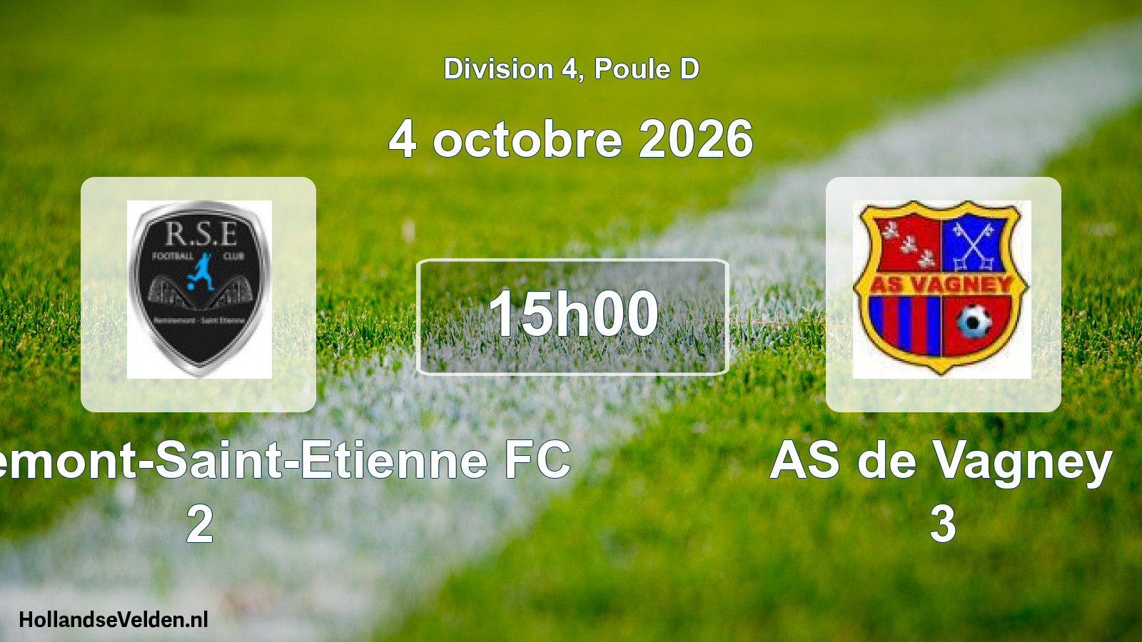 Match programmé: Remiremont-Saint-Etienne FC 2 - AS de Vagney 3 (4 octobre 2026)