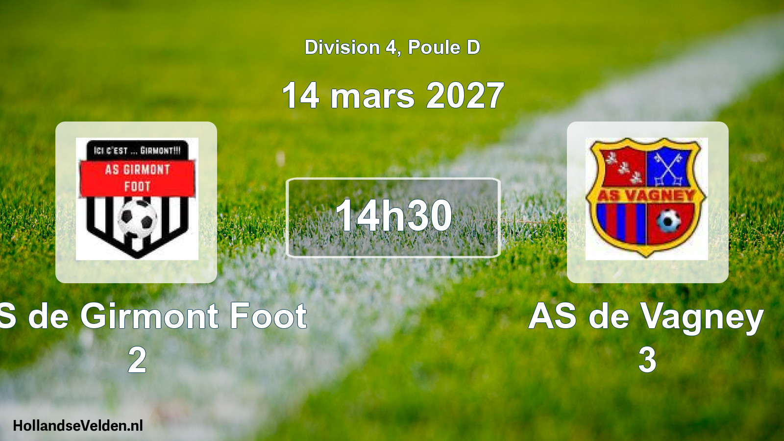 Match programmé: AS de Girmont Foot 2 - AS de Vagney 3 (14 mars 2027)