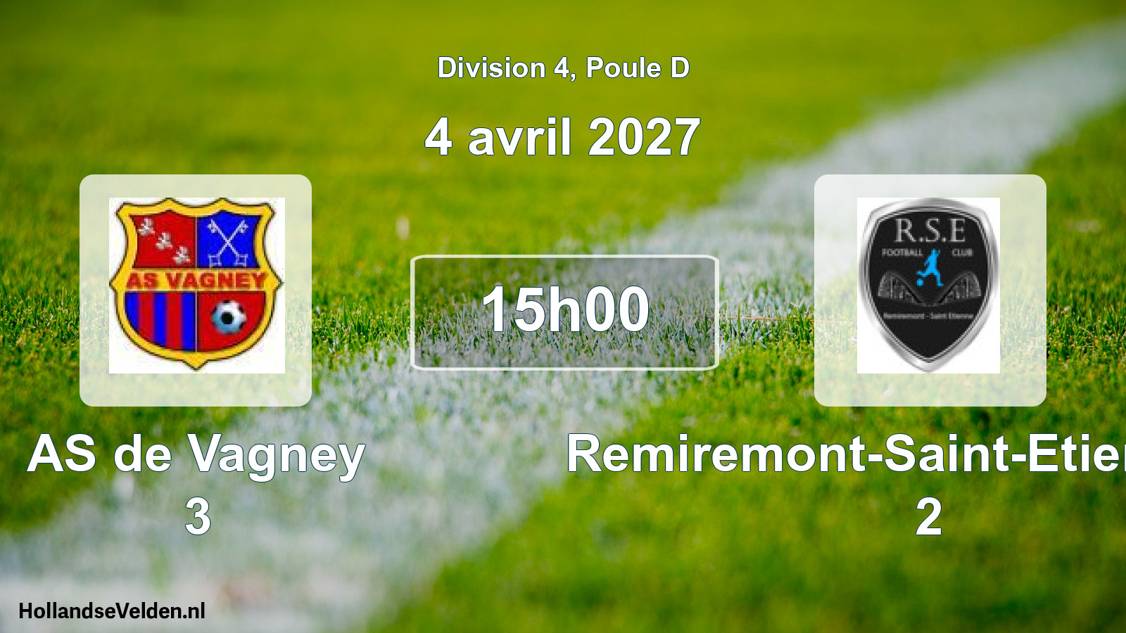 Match programmé: AS de Vagney 3 - Remiremont-Saint-Etienne FC 2 (4 avril 2027)