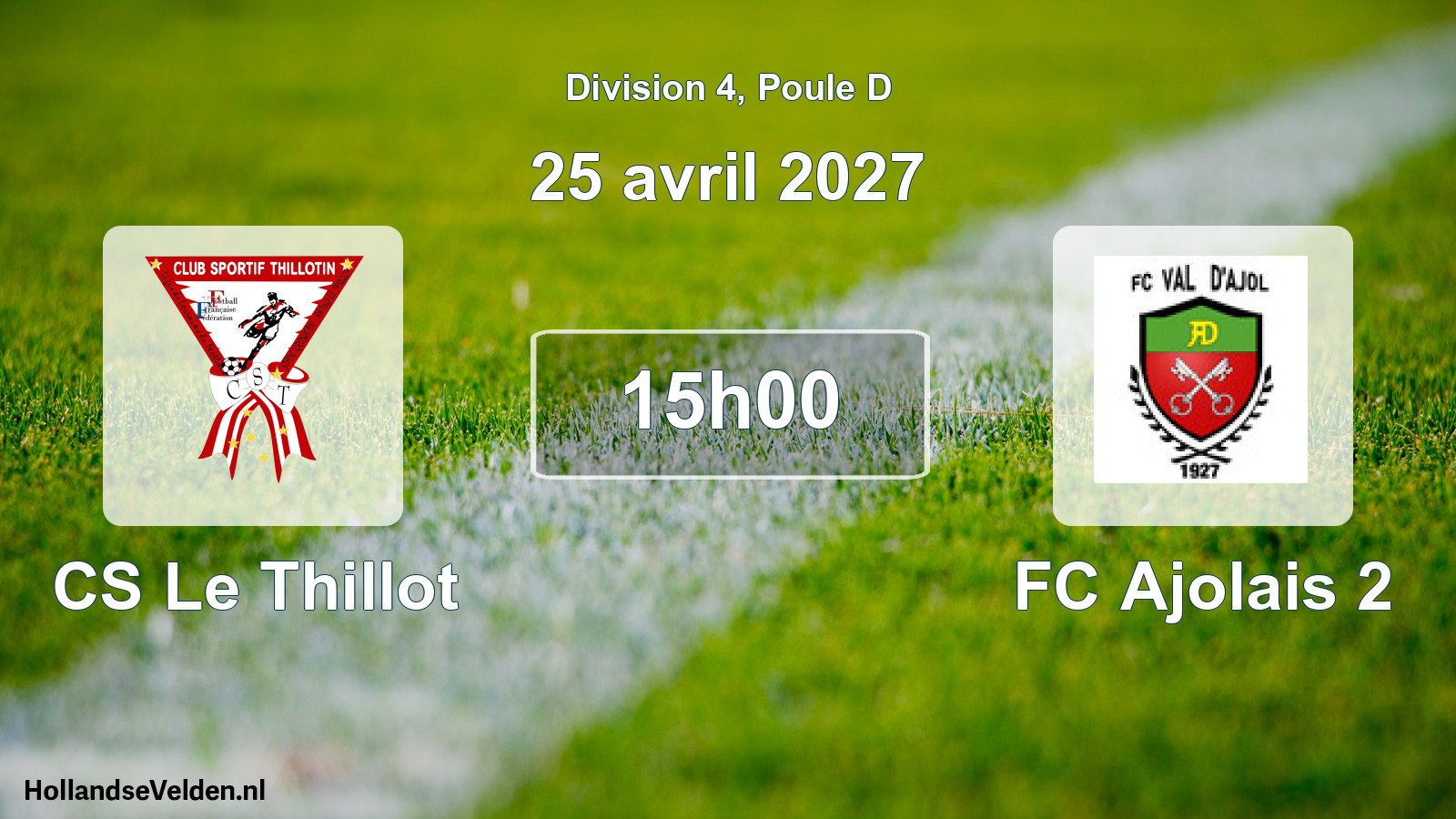 Match programmé: CS Le Thillot - FC Ajolais 2 (25 avril 2027)