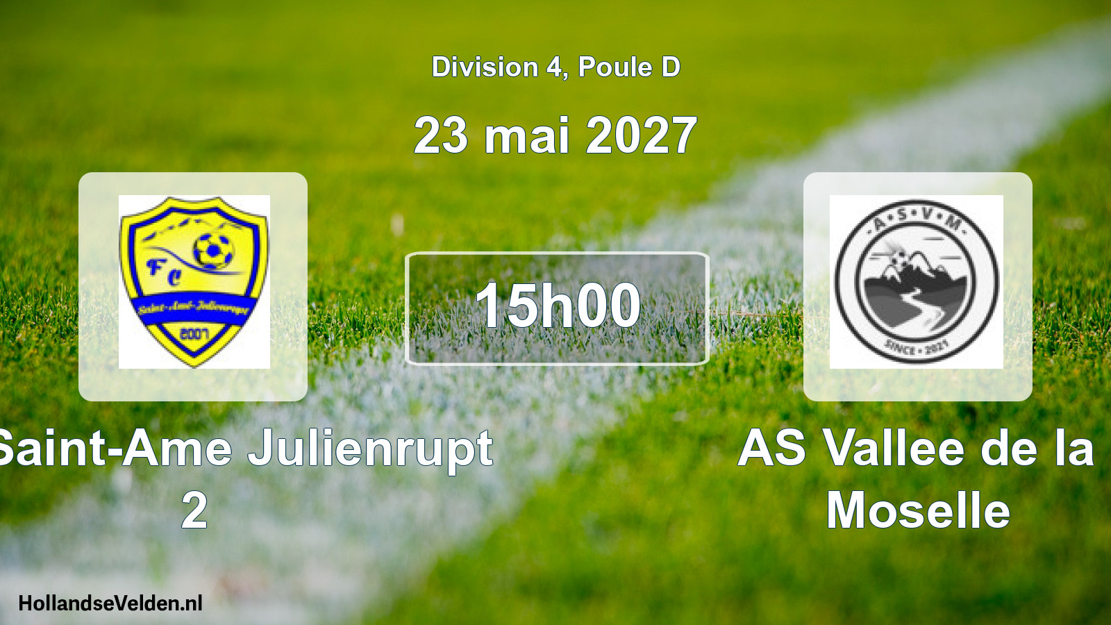 Match programmé: FC Saint-Ame Julienrupt 2 - AS Vallee de la Moselle (23 mai 2027)