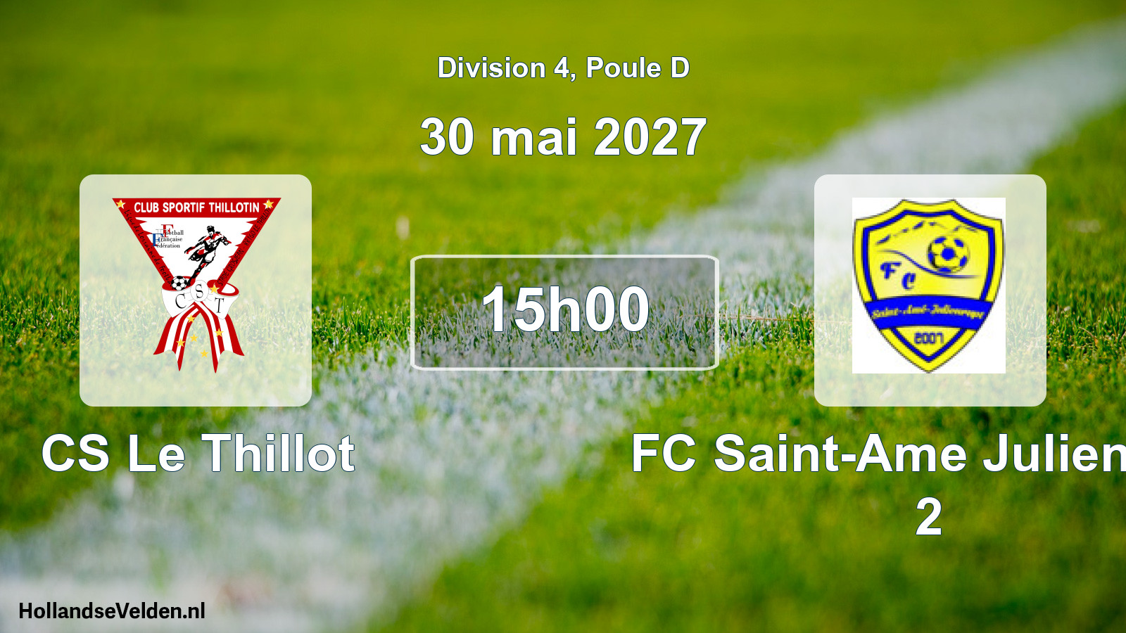 Match programmé: CS Le Thillot - FC Saint-Ame Julienrupt 2 (30 mai 2027)