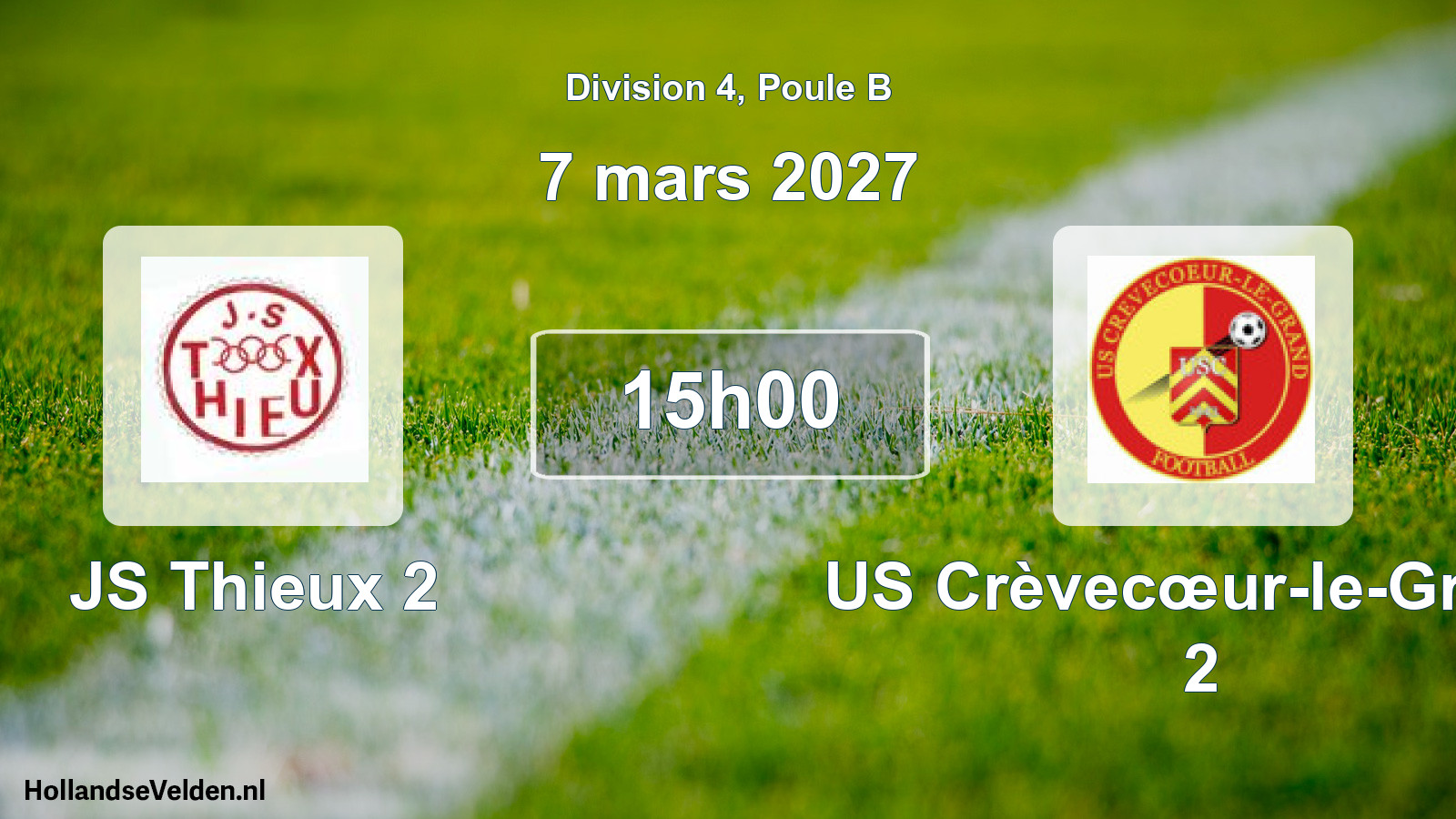 Match programmé: JS Thieux 2 - US Crèvecœur-le-Grand 2 (7 mars 2027)