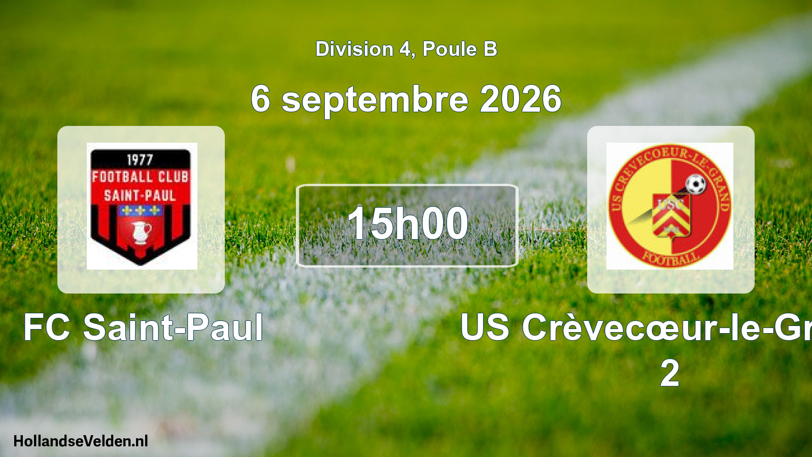 Scheduled Match: FC Saint-Paul - US Crèvecœur-le-Grand 2 (6 September 2026)